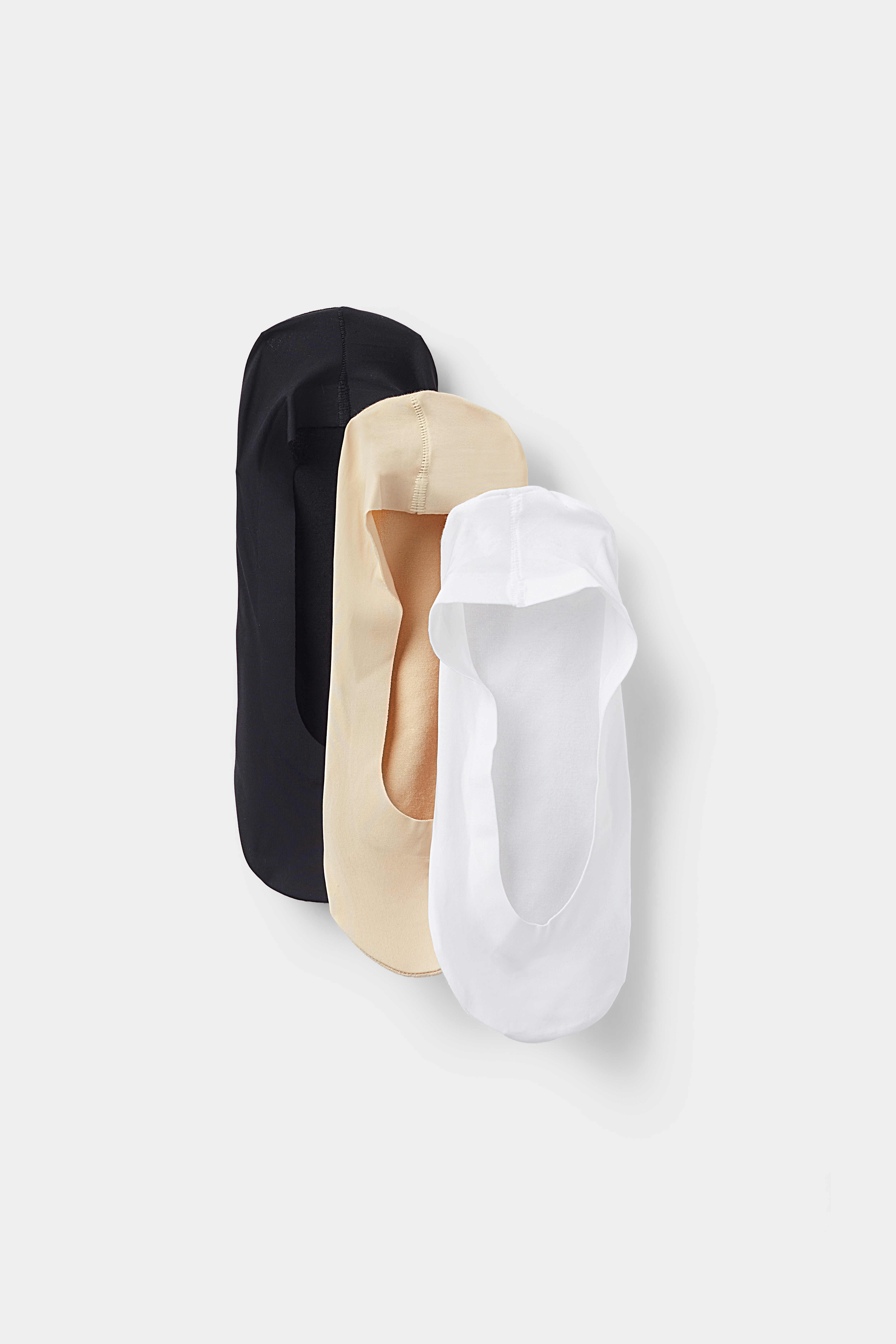 3 Pairs Cotton No Show Socks with Silicone