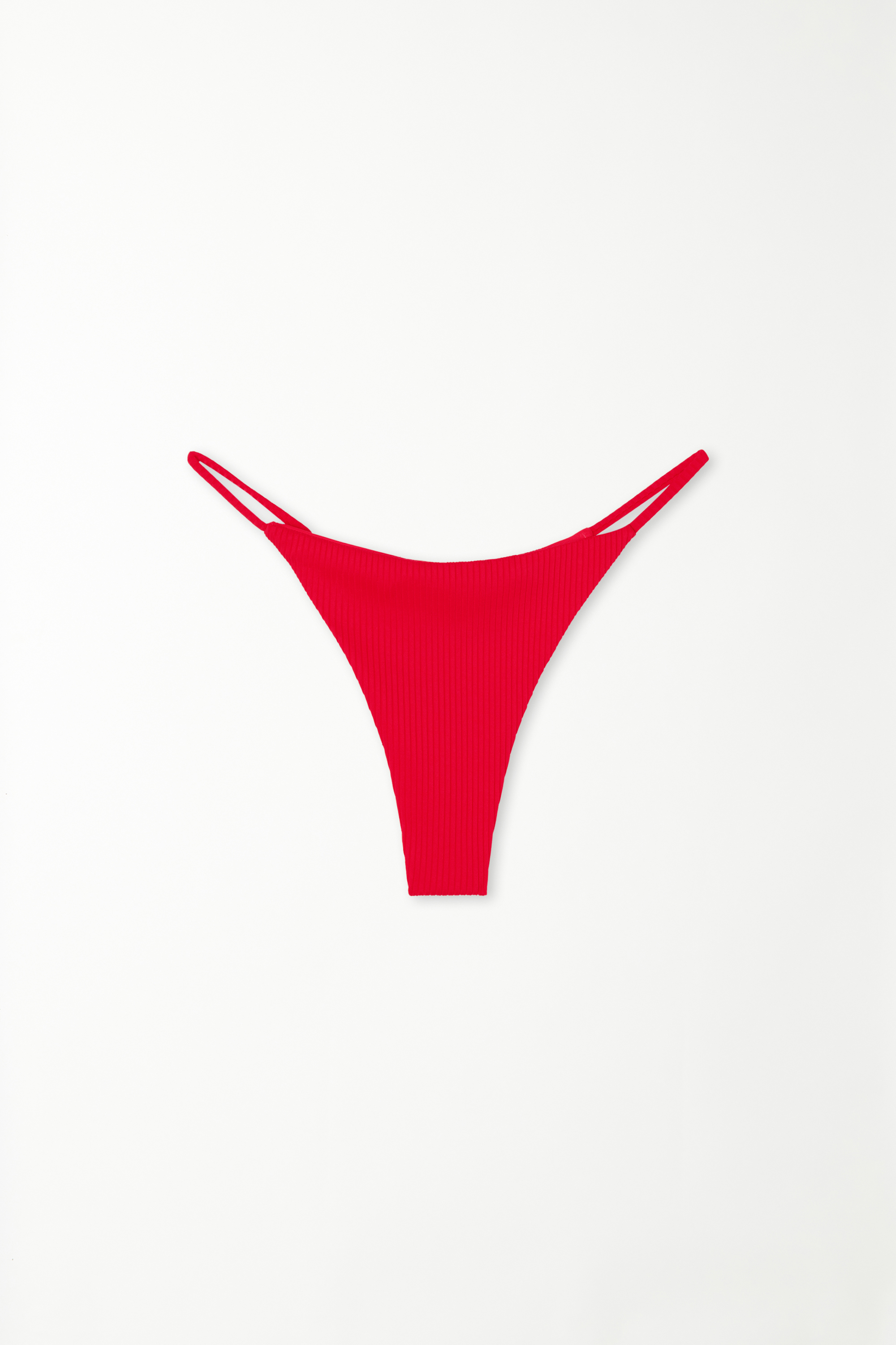 Tanga de Bikini con Tira Lateral estilo Tanga de Canalé de Microfibra Reciclada