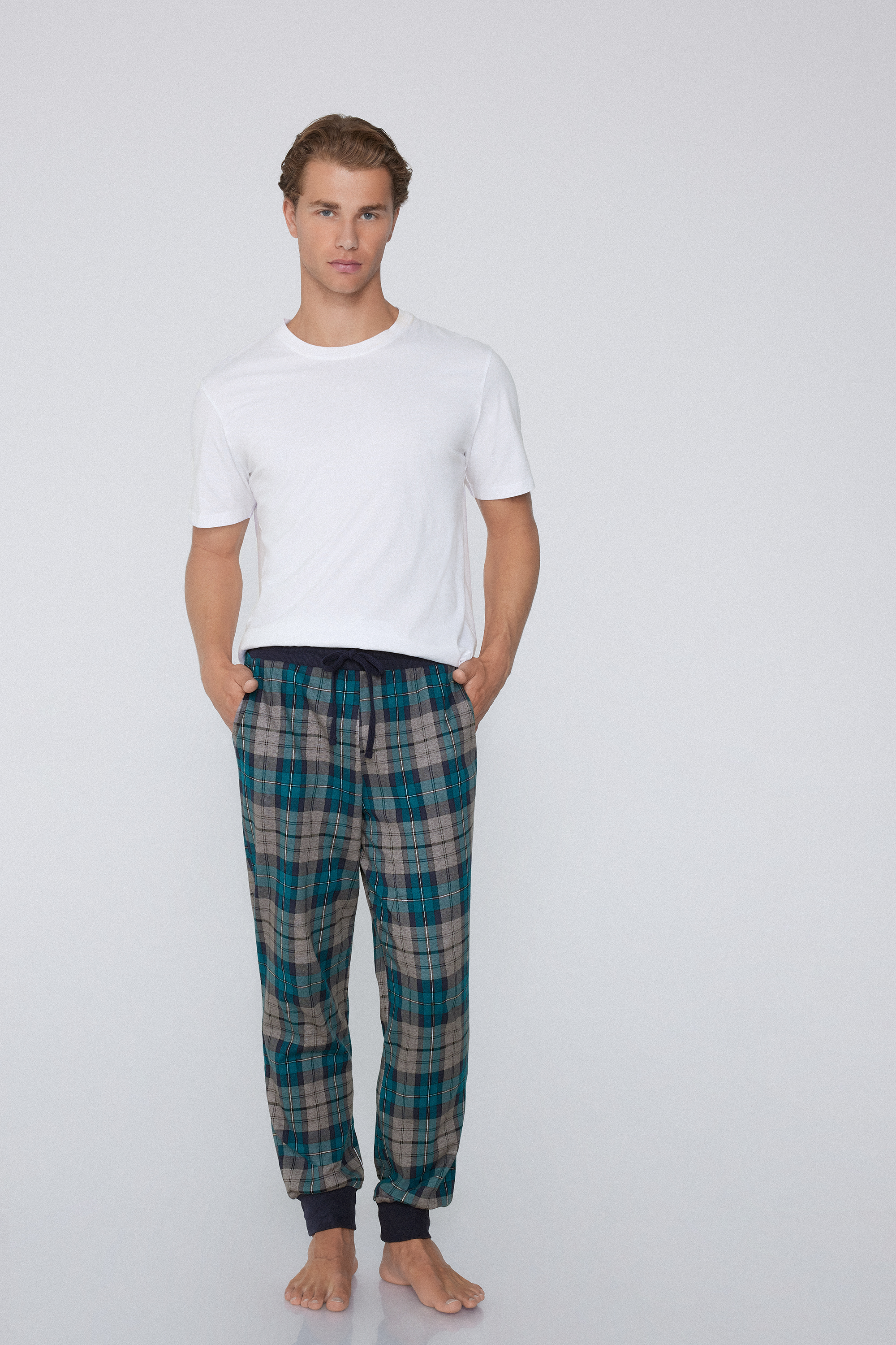 Printed Heavy Cotton Jogger Pants with Pockets