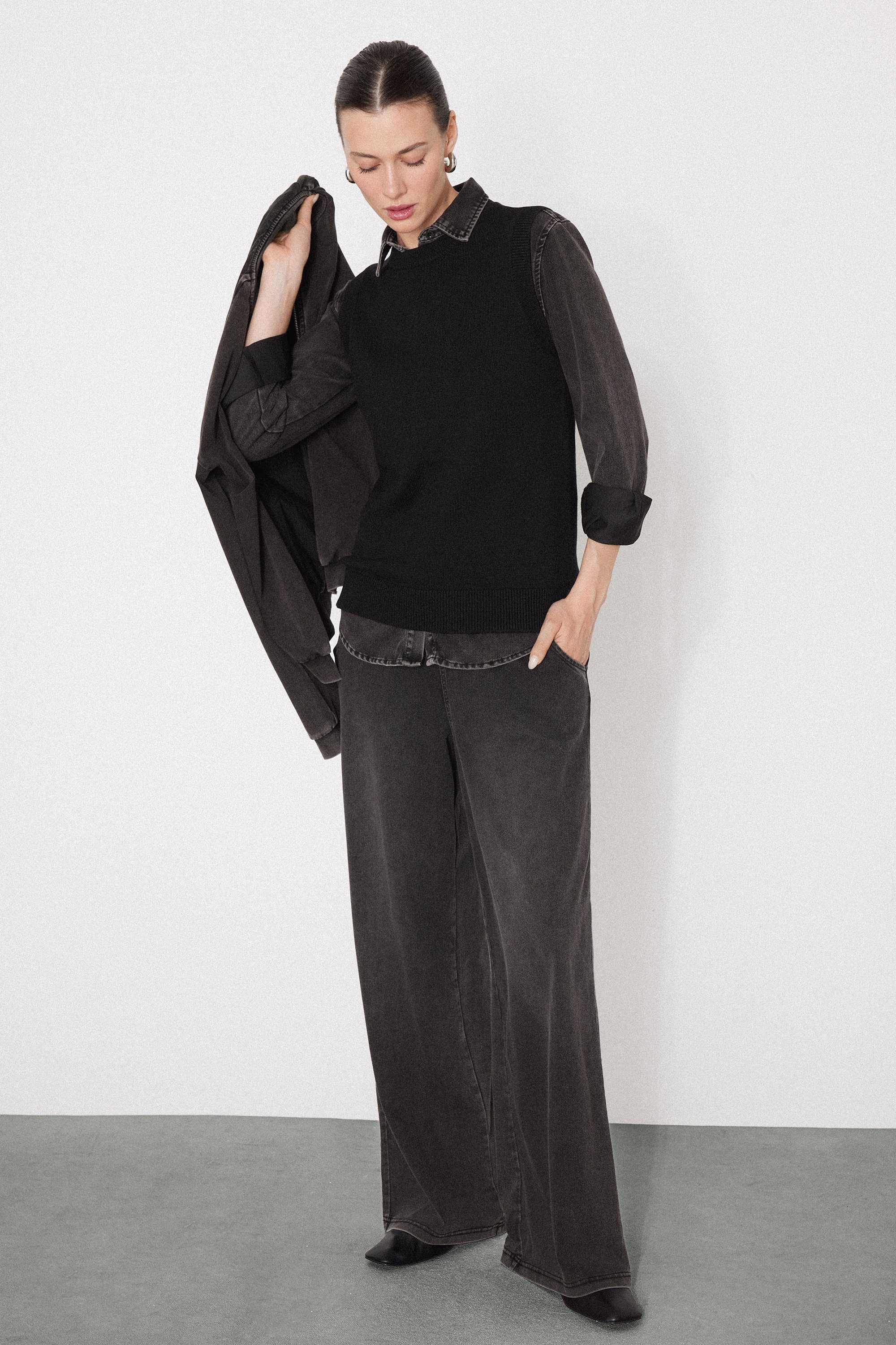 Pantal&oacute;n Palazzo de Denim Stretch