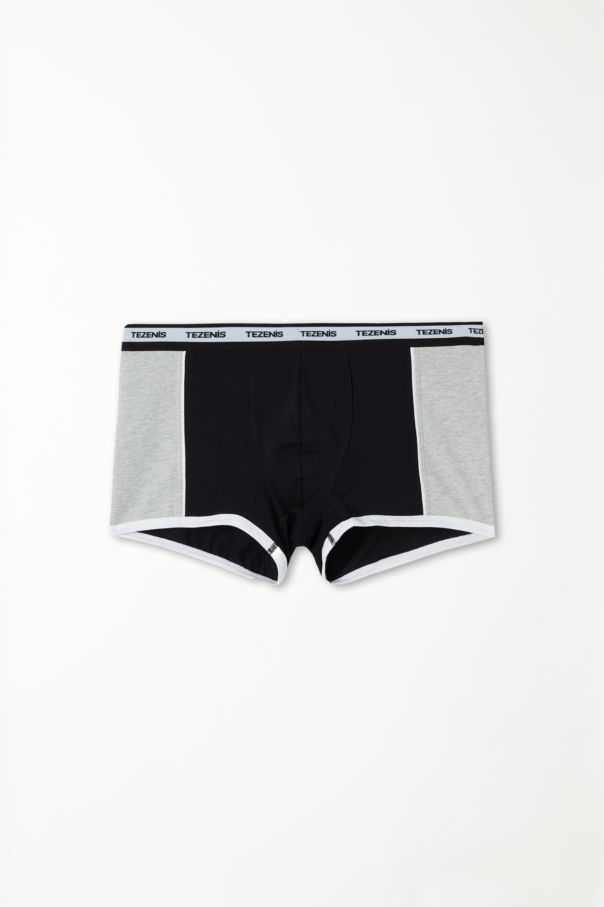 Two-Tone Cotton Boxers with Elasticated Logo Waistband