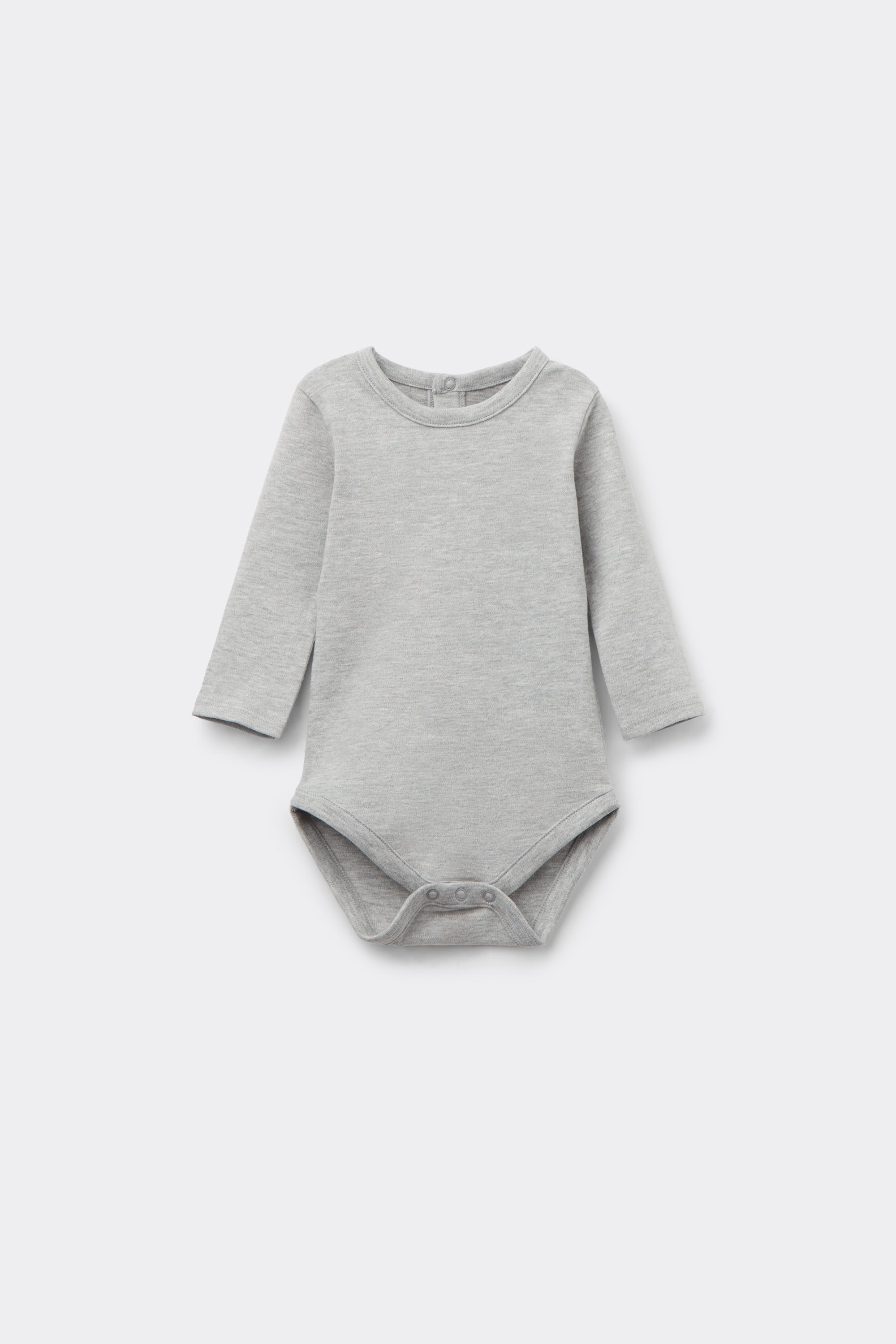 Baby Brushed Cotton Bodysuit with Long Sleeves
