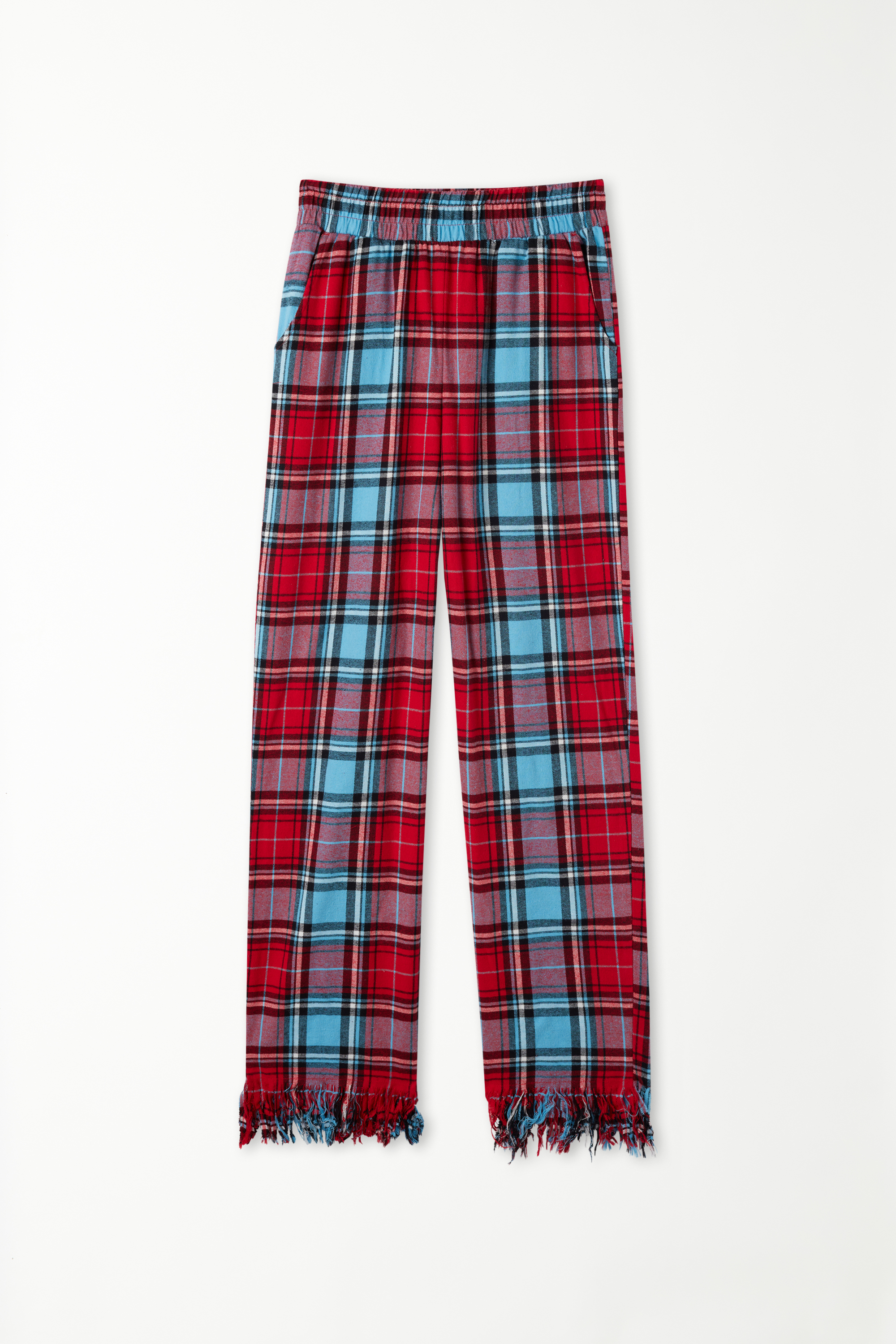 Pantalone Lungo in Flanella con Frange