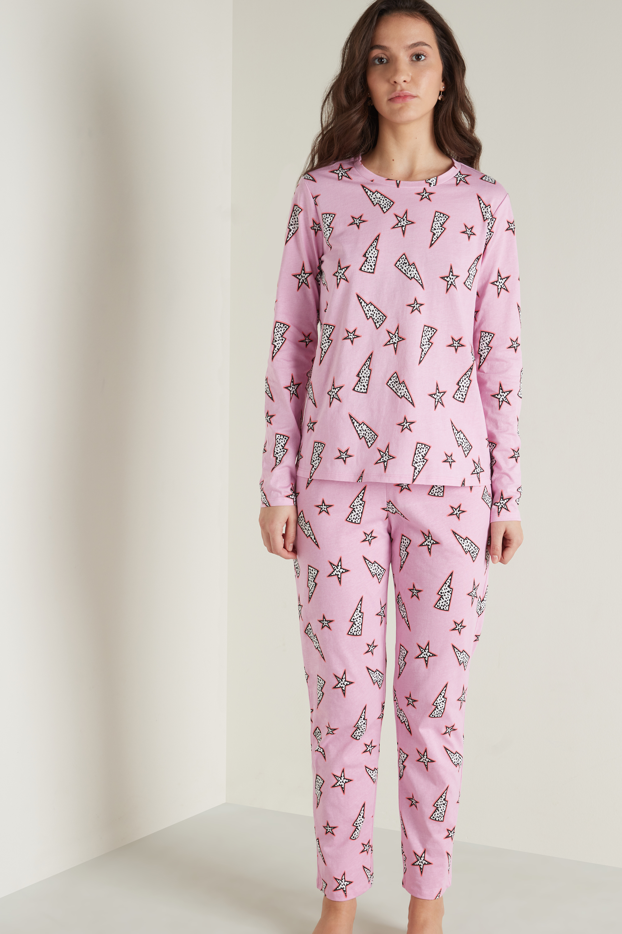 Full Length Thunderbolt Print Cotton 