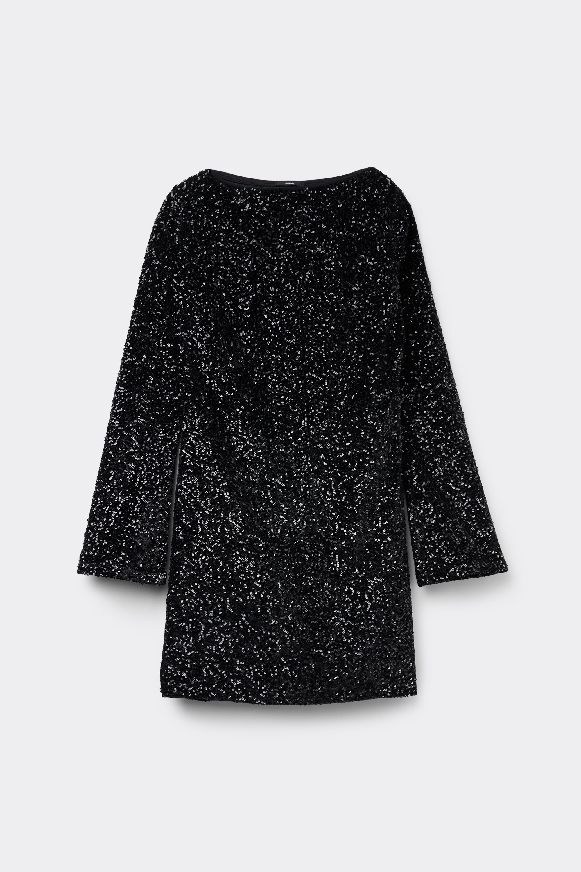 Rochie Scurtă Mânecă Lungă din Paiete