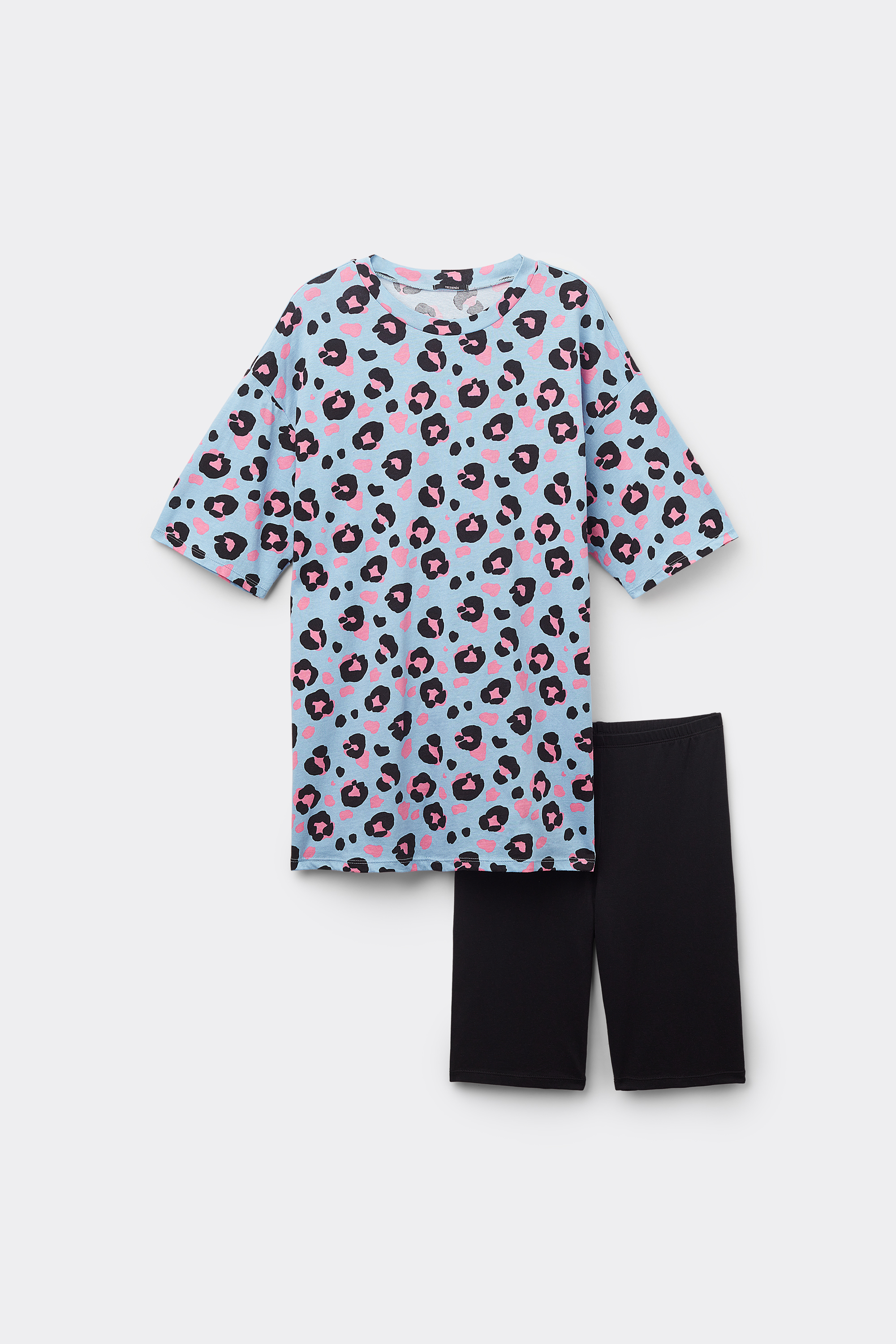 Spotted Print Half Sleeve Short Cotton Pajamas