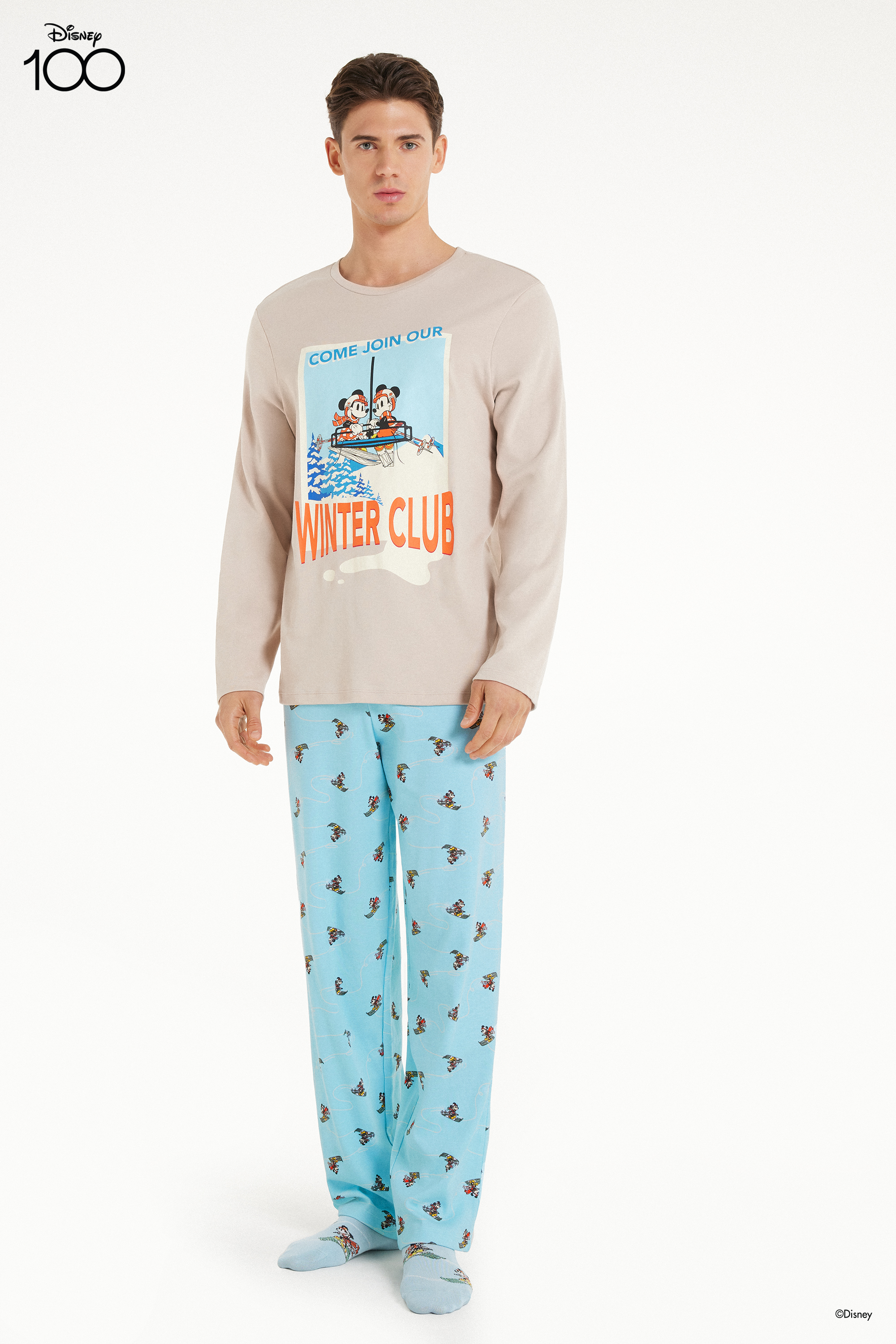 Pyjama Long en Coton Épais Disney Homme