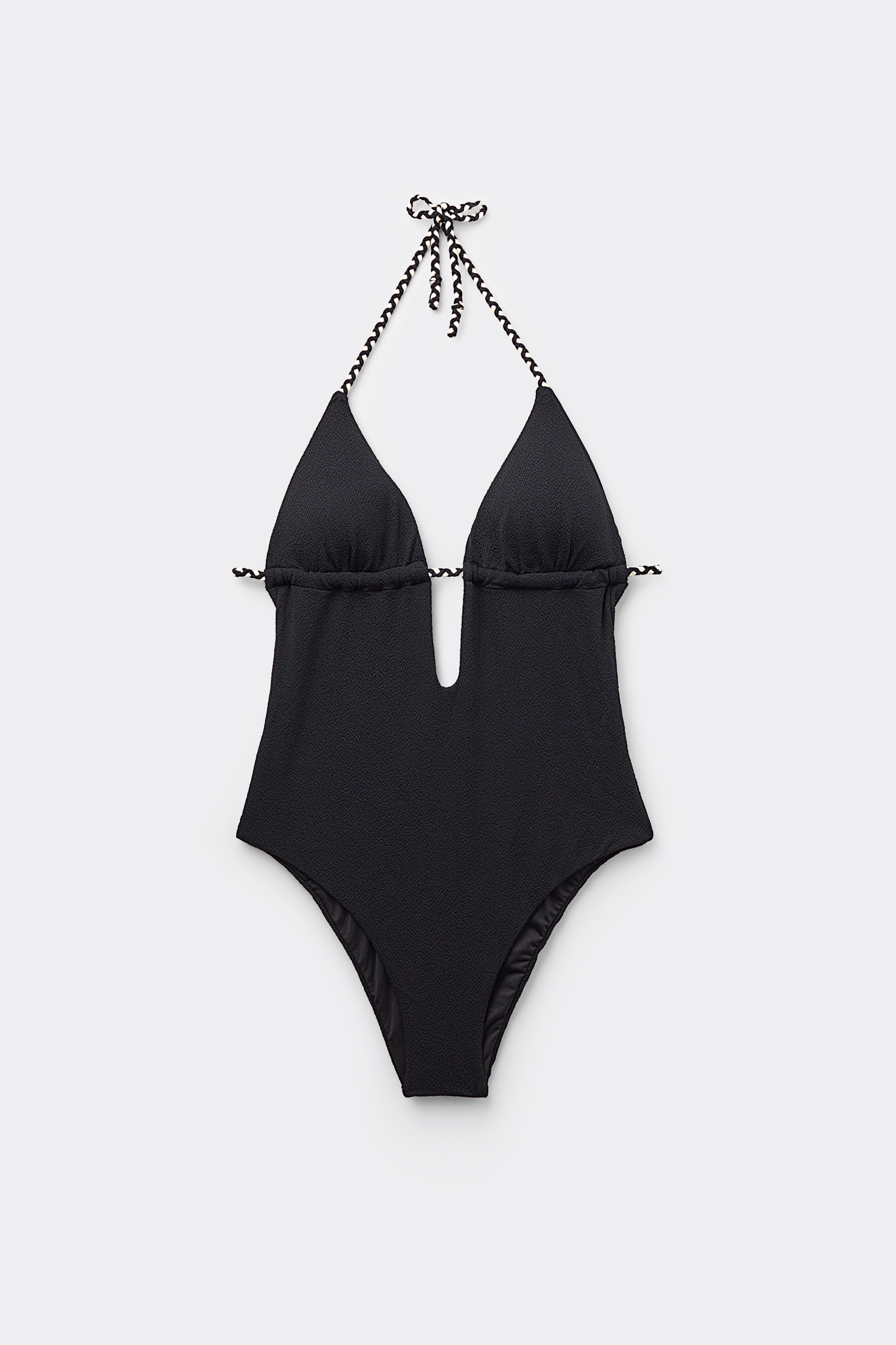 Tiki Texture Removable Padding Triangle One-Piece Swimsuit