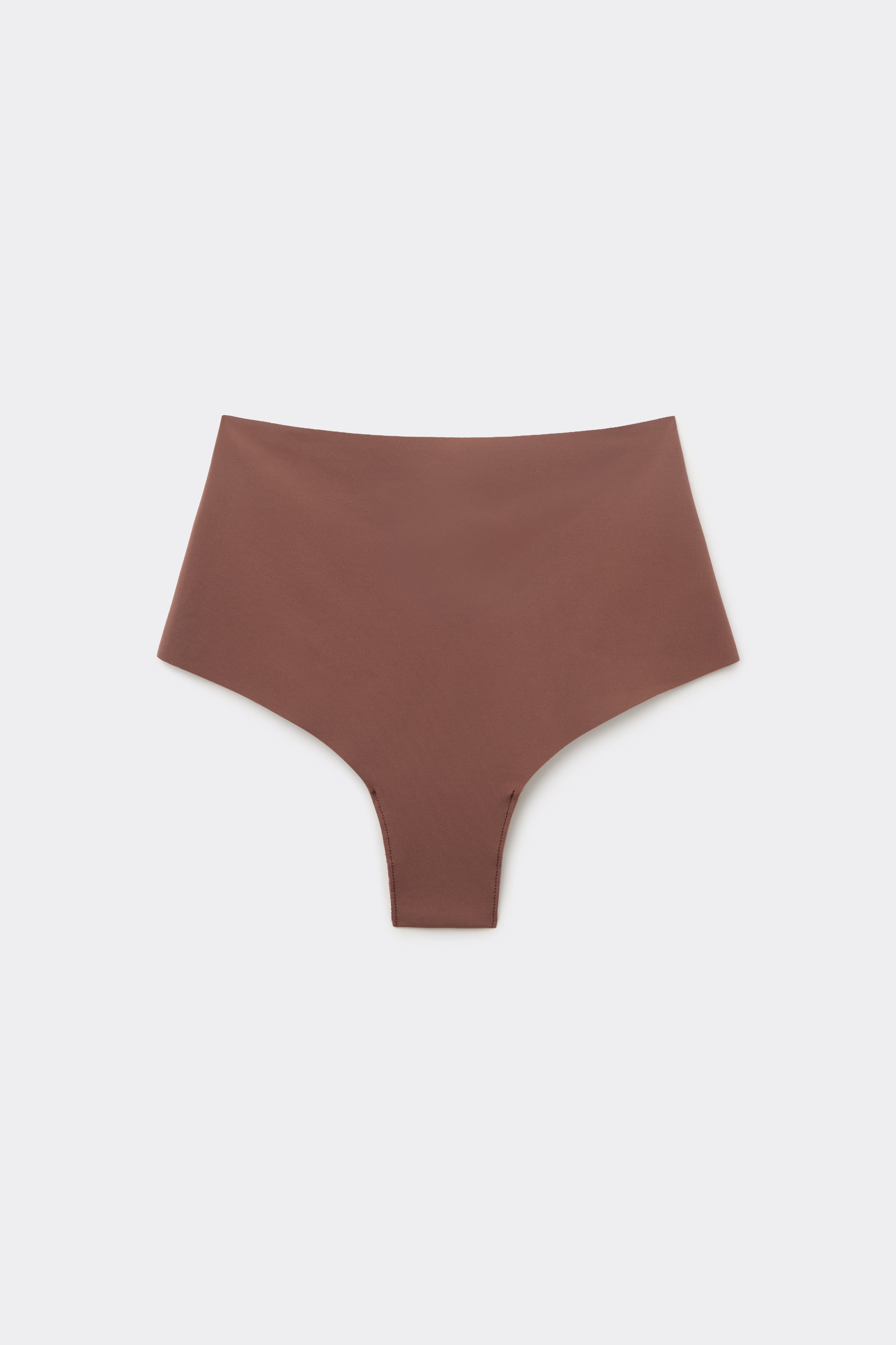 Brazilian-Slip mit hohem Bund und offenkantiger Verarbeitung aus recycelter Mikrofaser