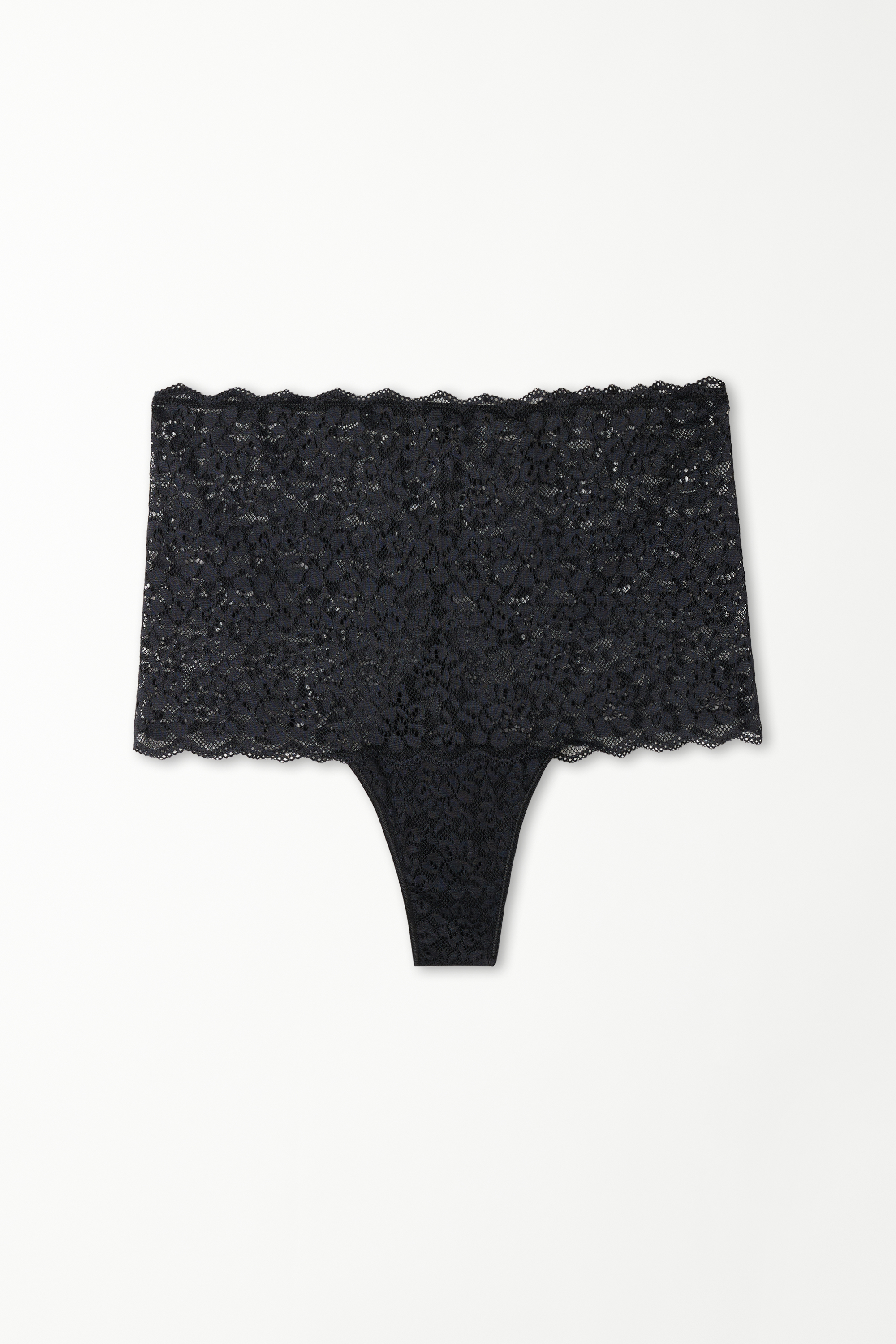 High-Waist French Knickers in Recycled Lace