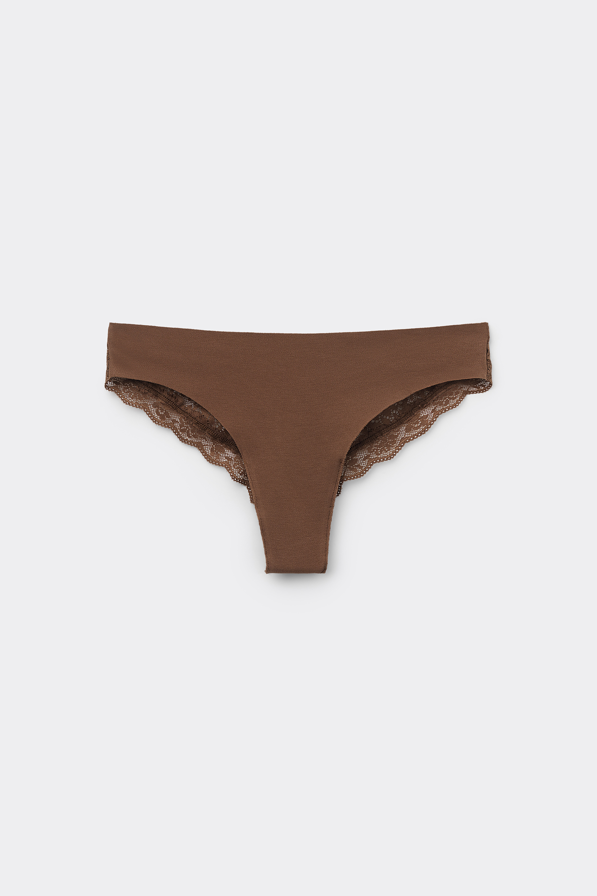 Raw Edge Organic Cotton and Recycled Lace Brazilian