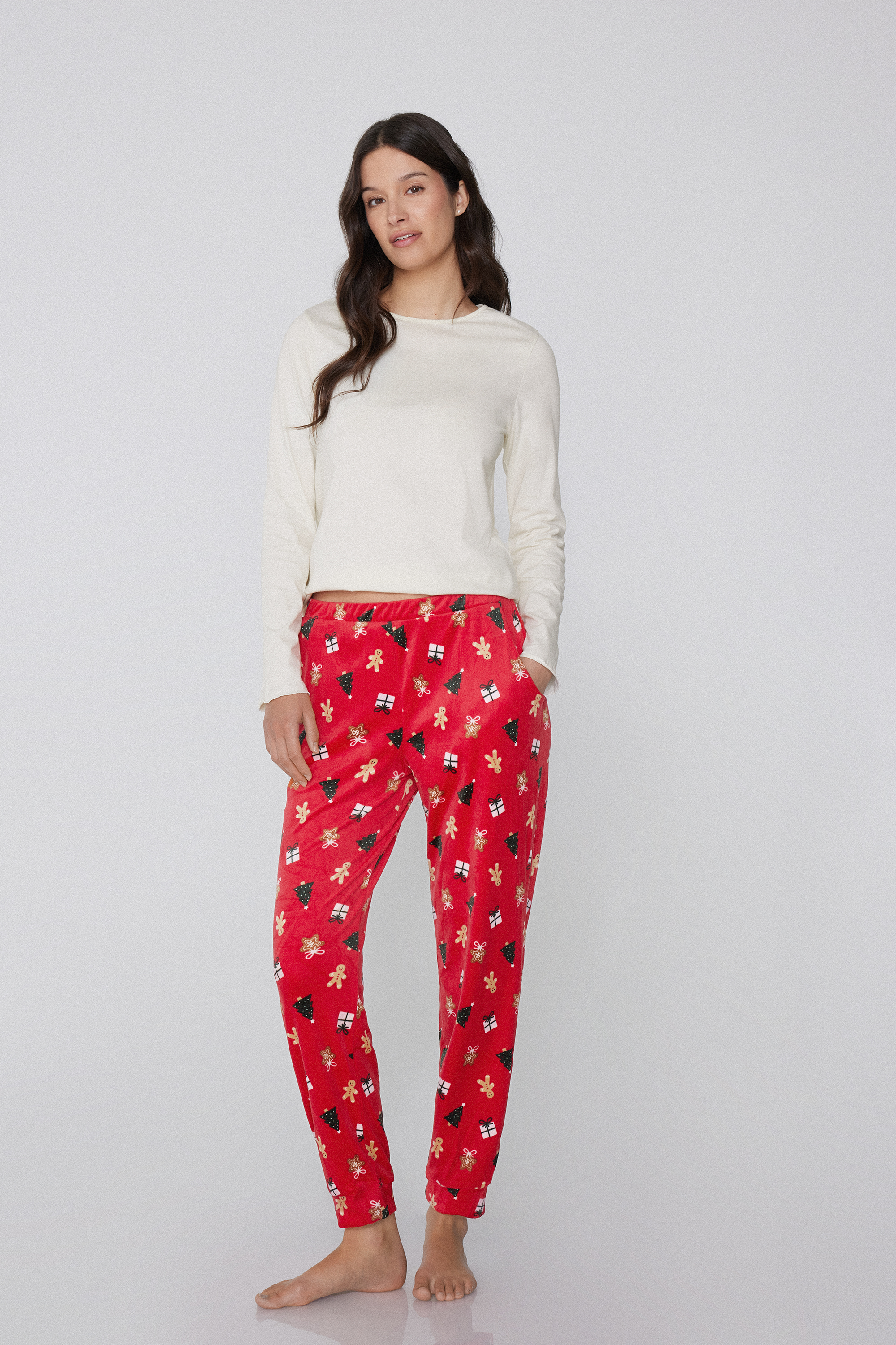 Printed Microfleece Jogger Pants
