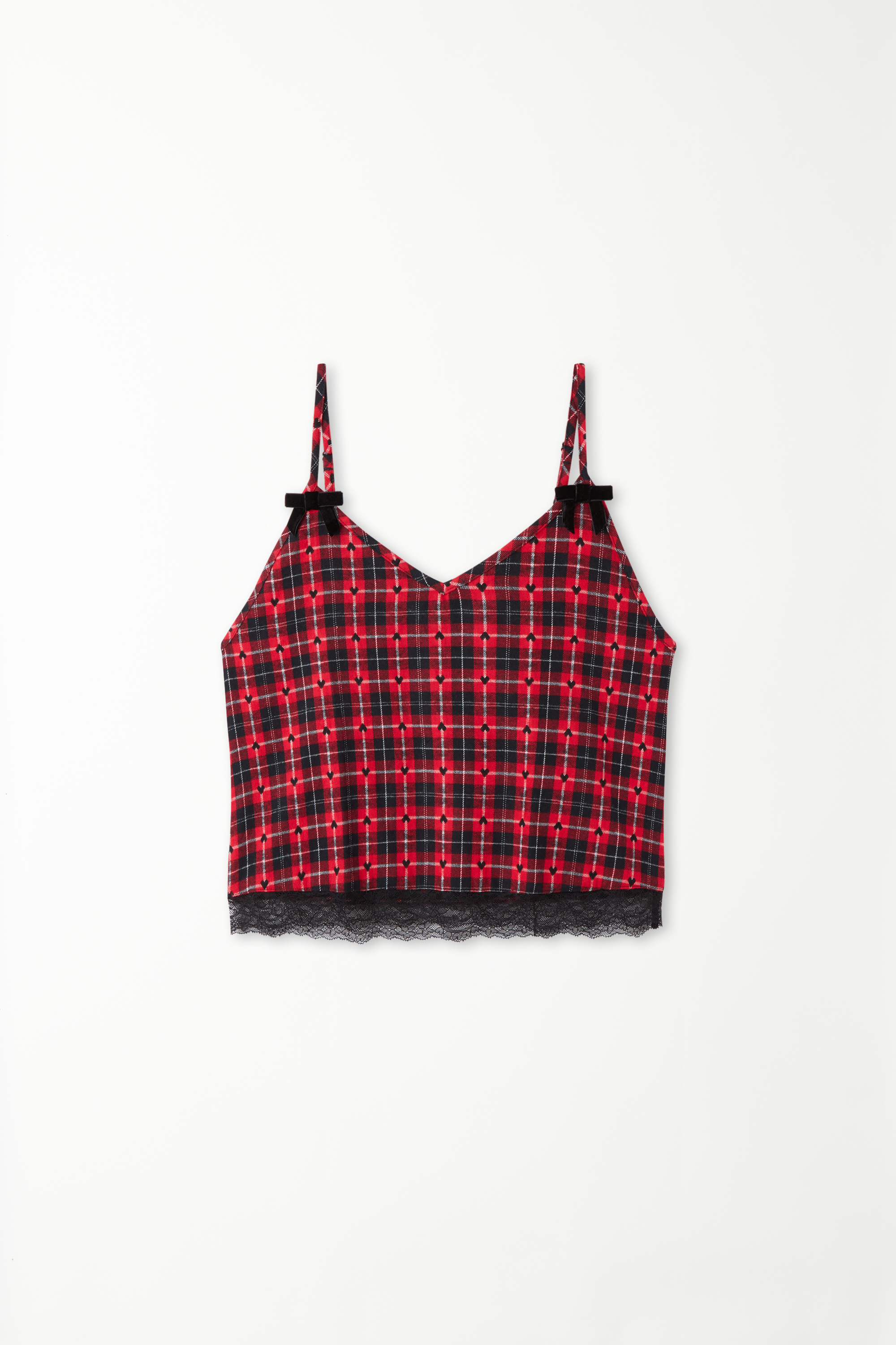 Flannel and Lace Cropped Camisole