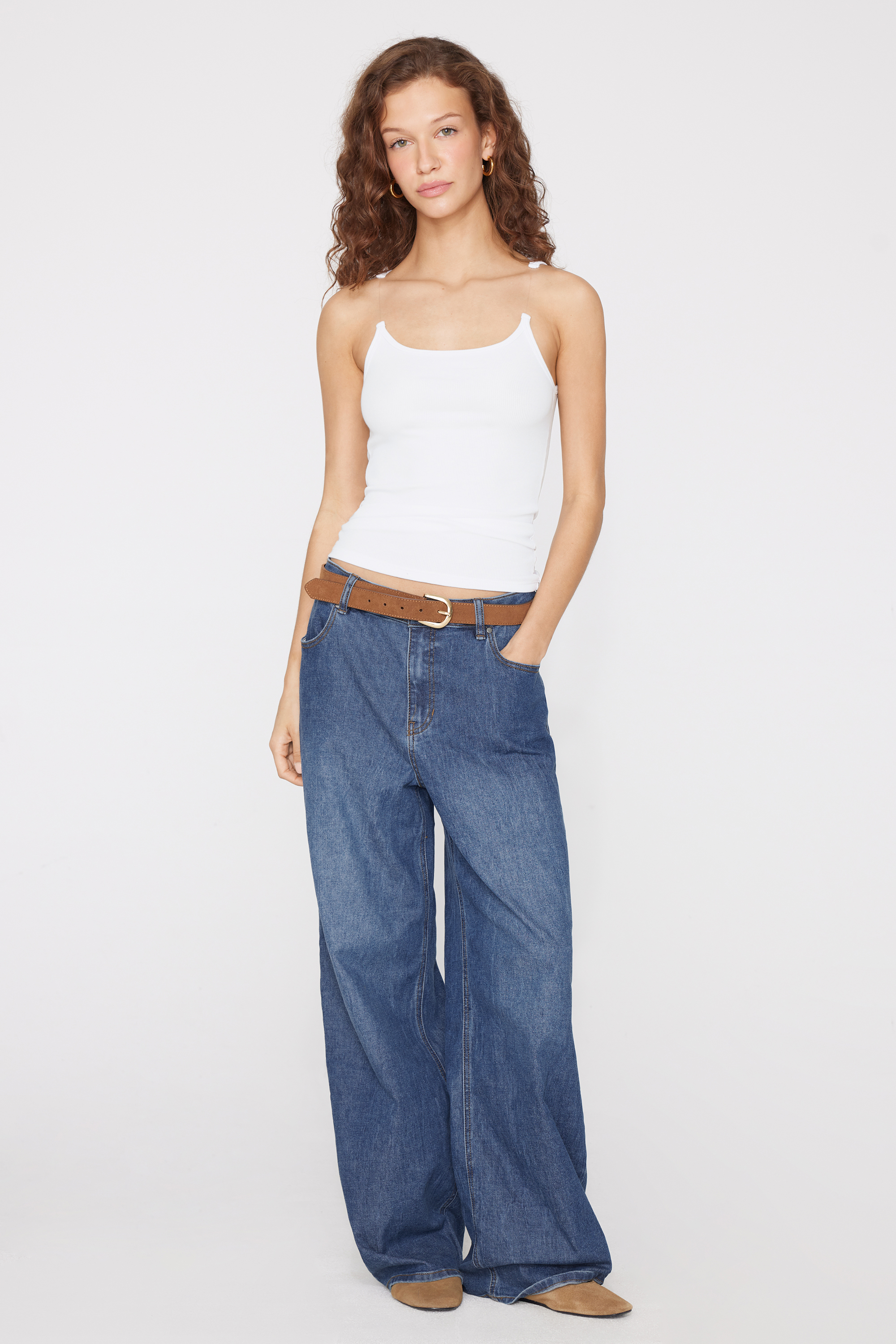 Canotta Cotone Costine con Spalline Invisibili