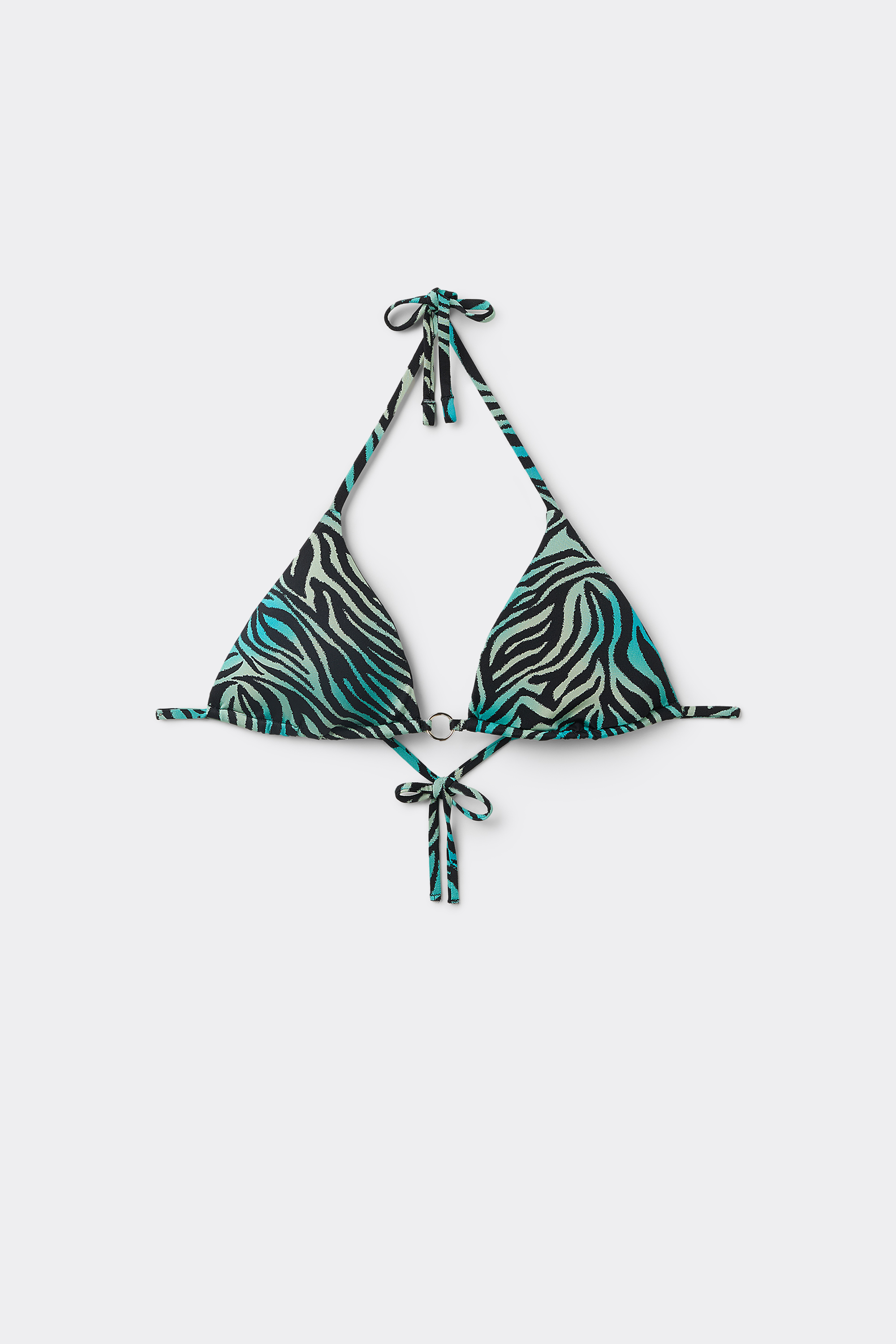 Colorful Zebra Removable Padding Triangle Bikini Top