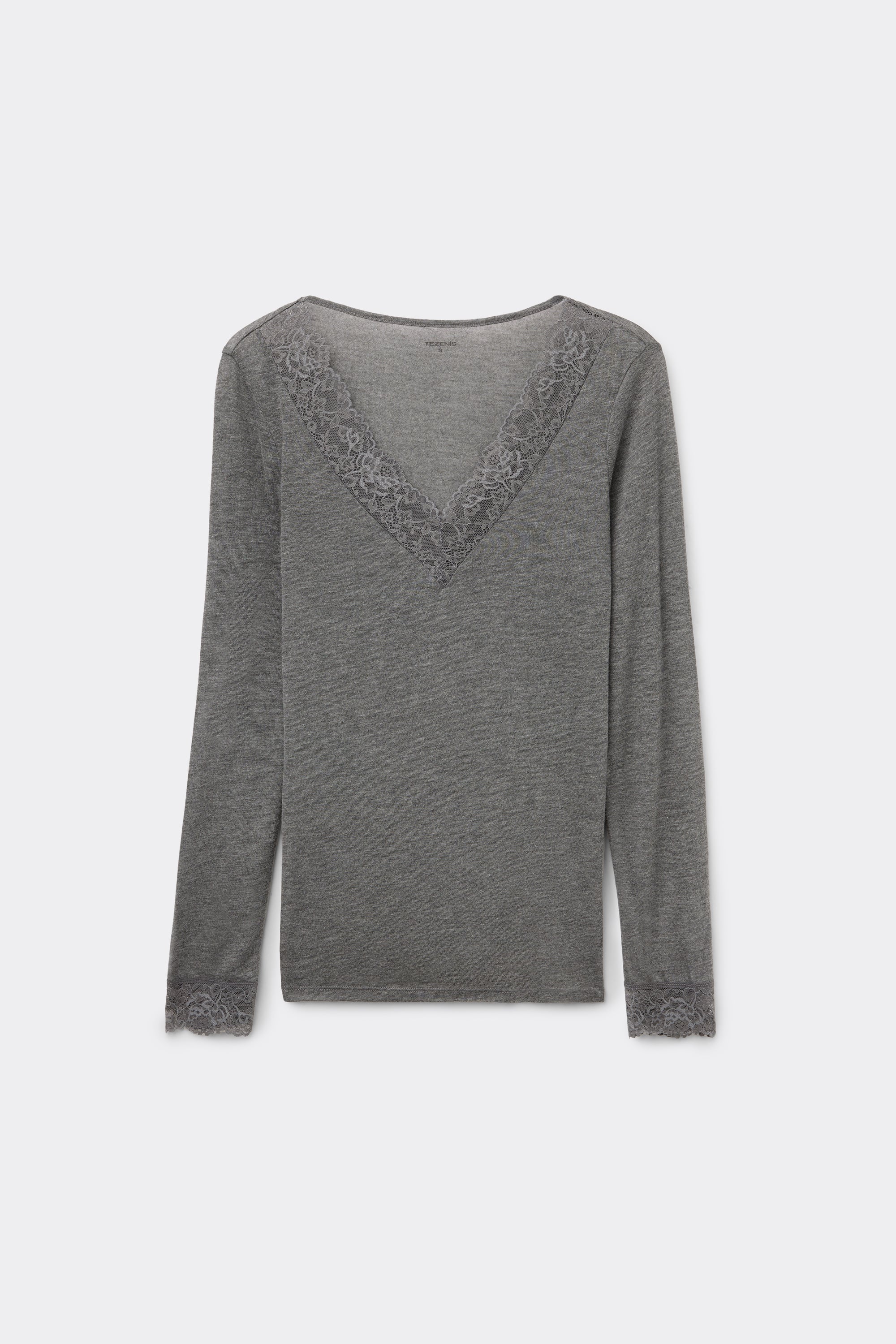 Camiseta Liger&iacute;sima Escote Pico Encaje/Lana Merina