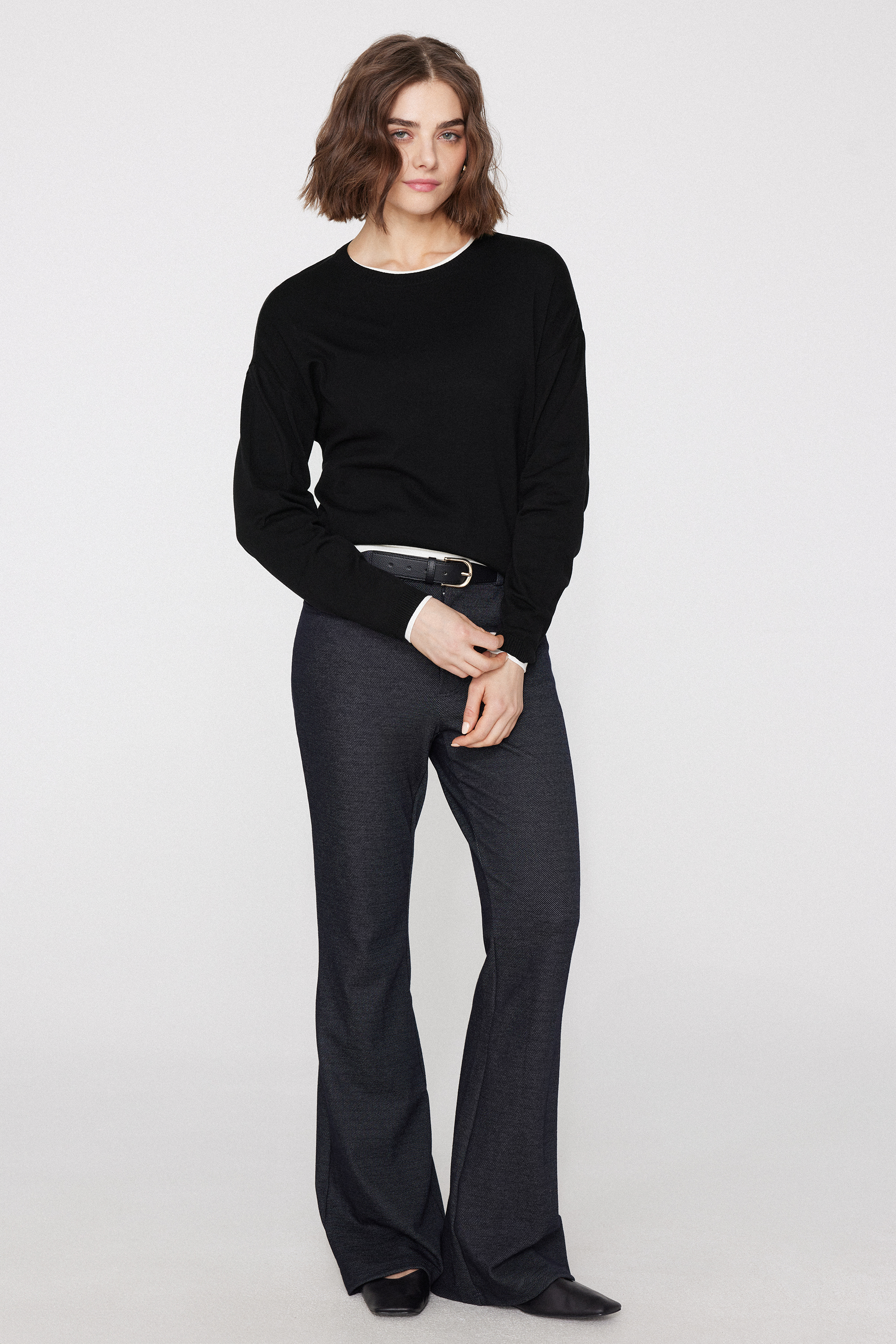 Maglia Pesante Manica Lunga in Viscosa con Spacchetti