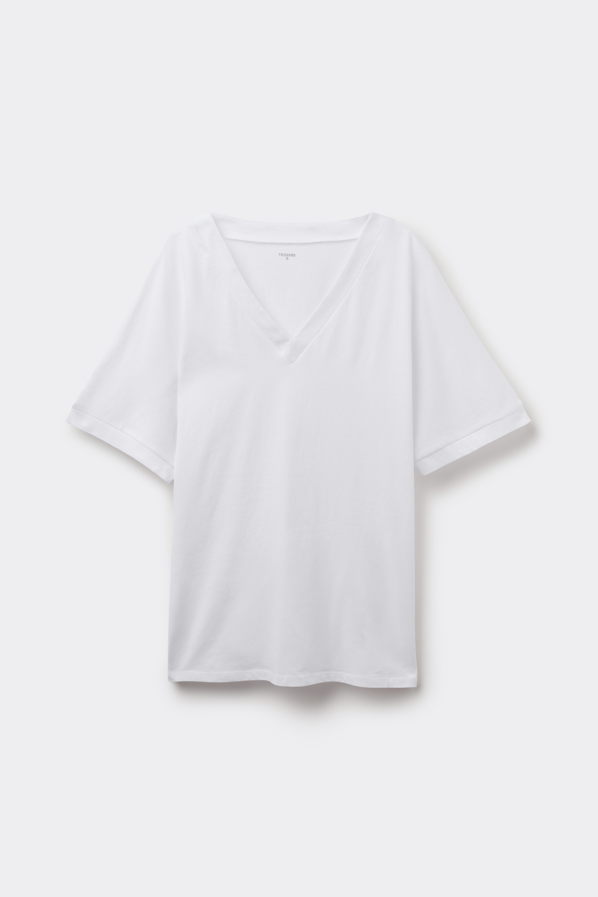 T-Shirt mit V-Ausschnitt aus 100 % Baumwolle