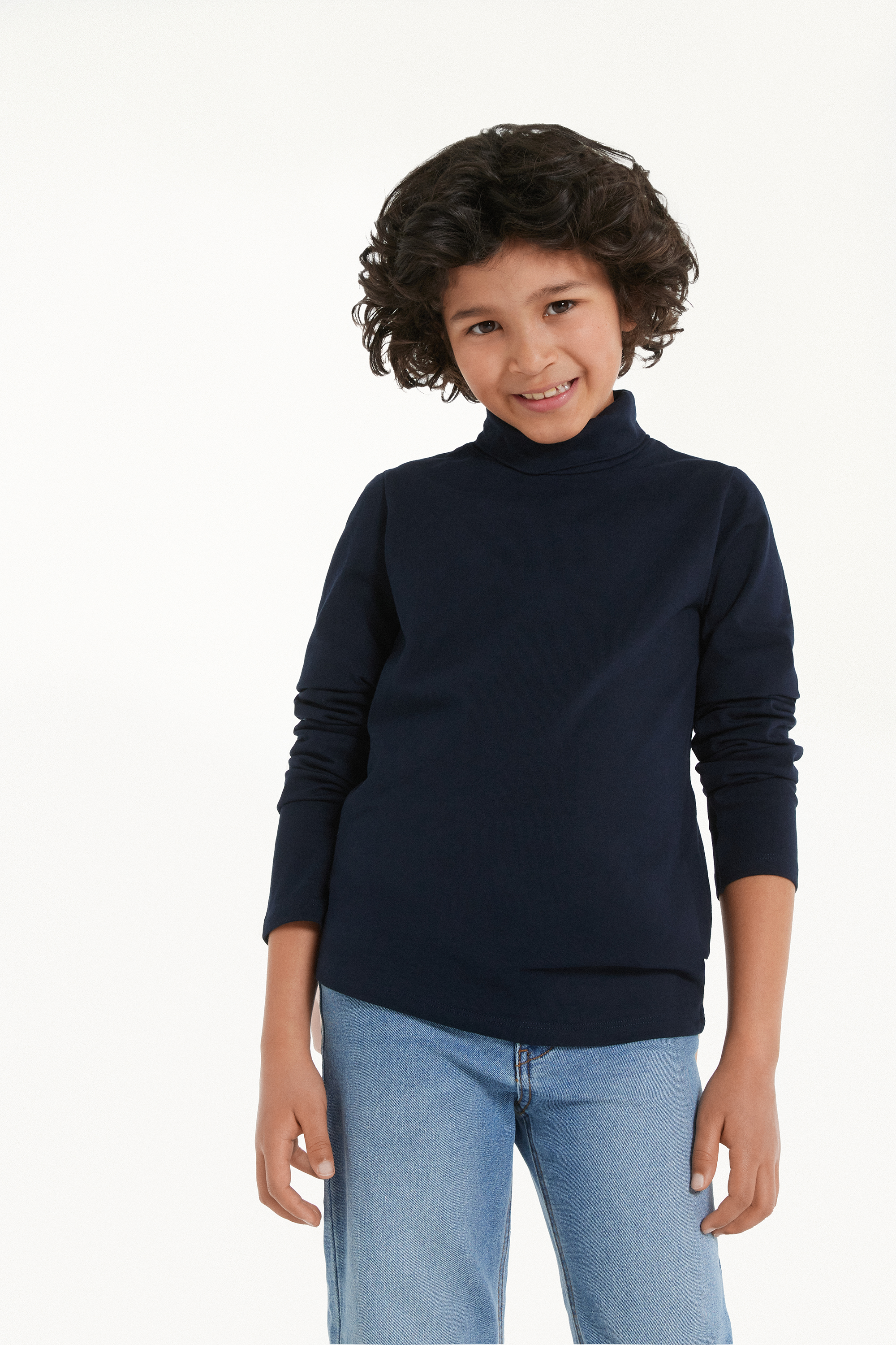 Kids’ Unisex Long-Sleeved Polo Neck Thermal Cotton Top