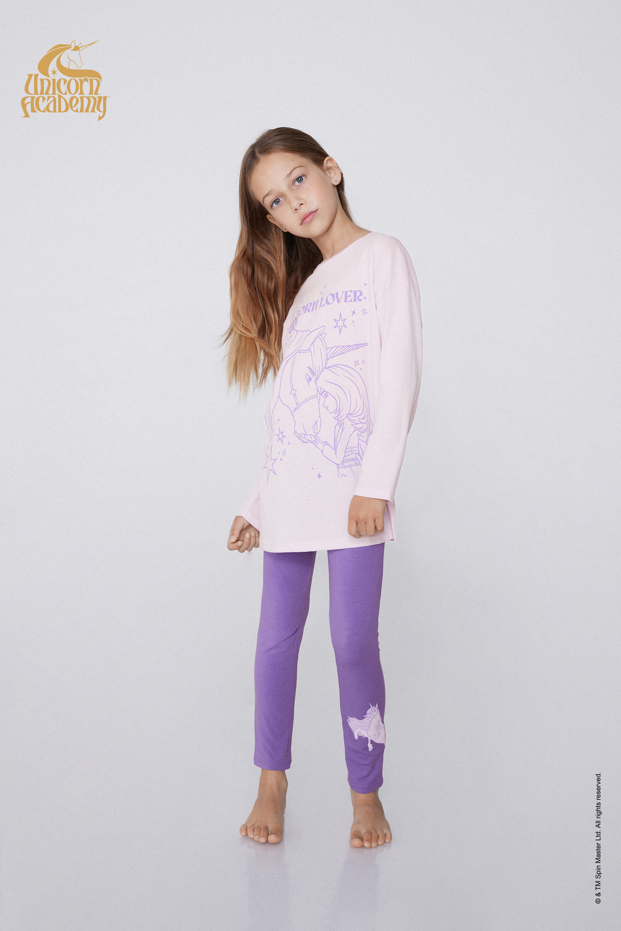 Μακριά Πιτζάμα για Κορίτσι με Print Unicorn Academy