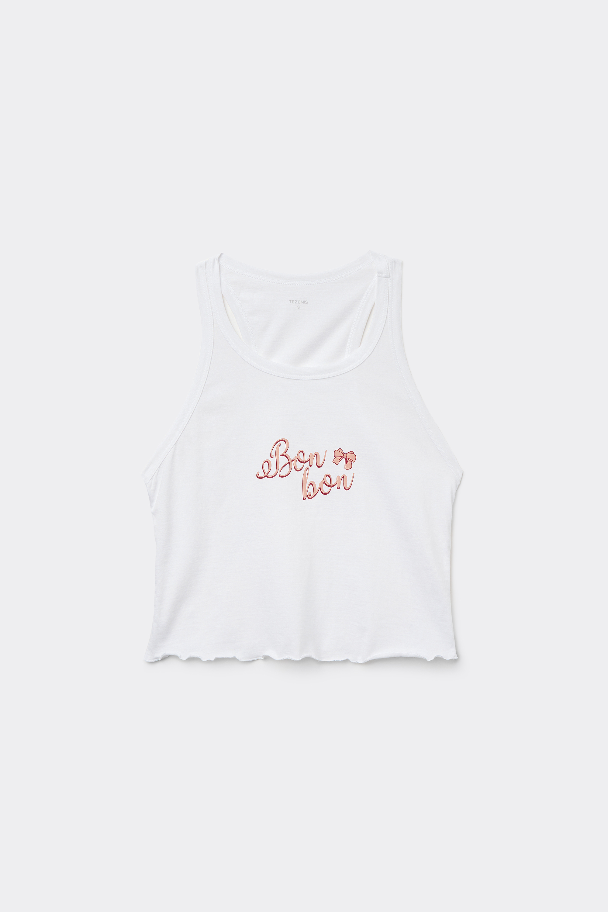 Printed Cotton Lettuce Leaf Crop Top