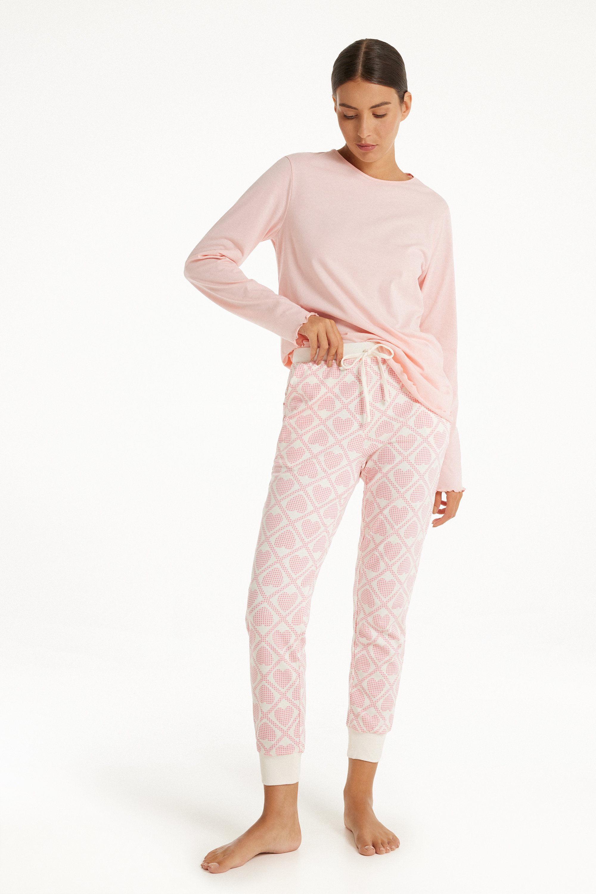 Long Printed Cotton Trousers