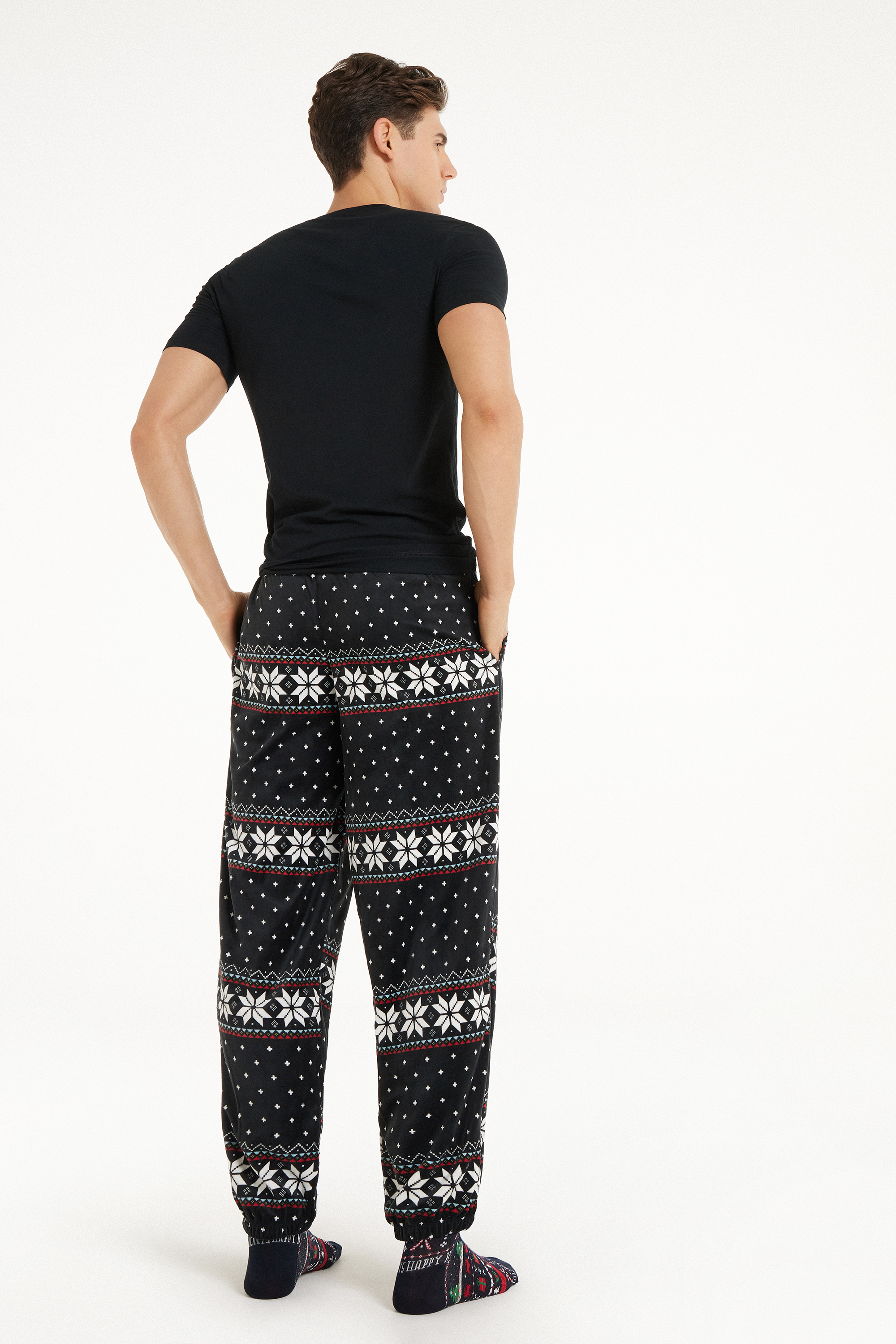 Printed Microfleece Long Pyjama Bottoms