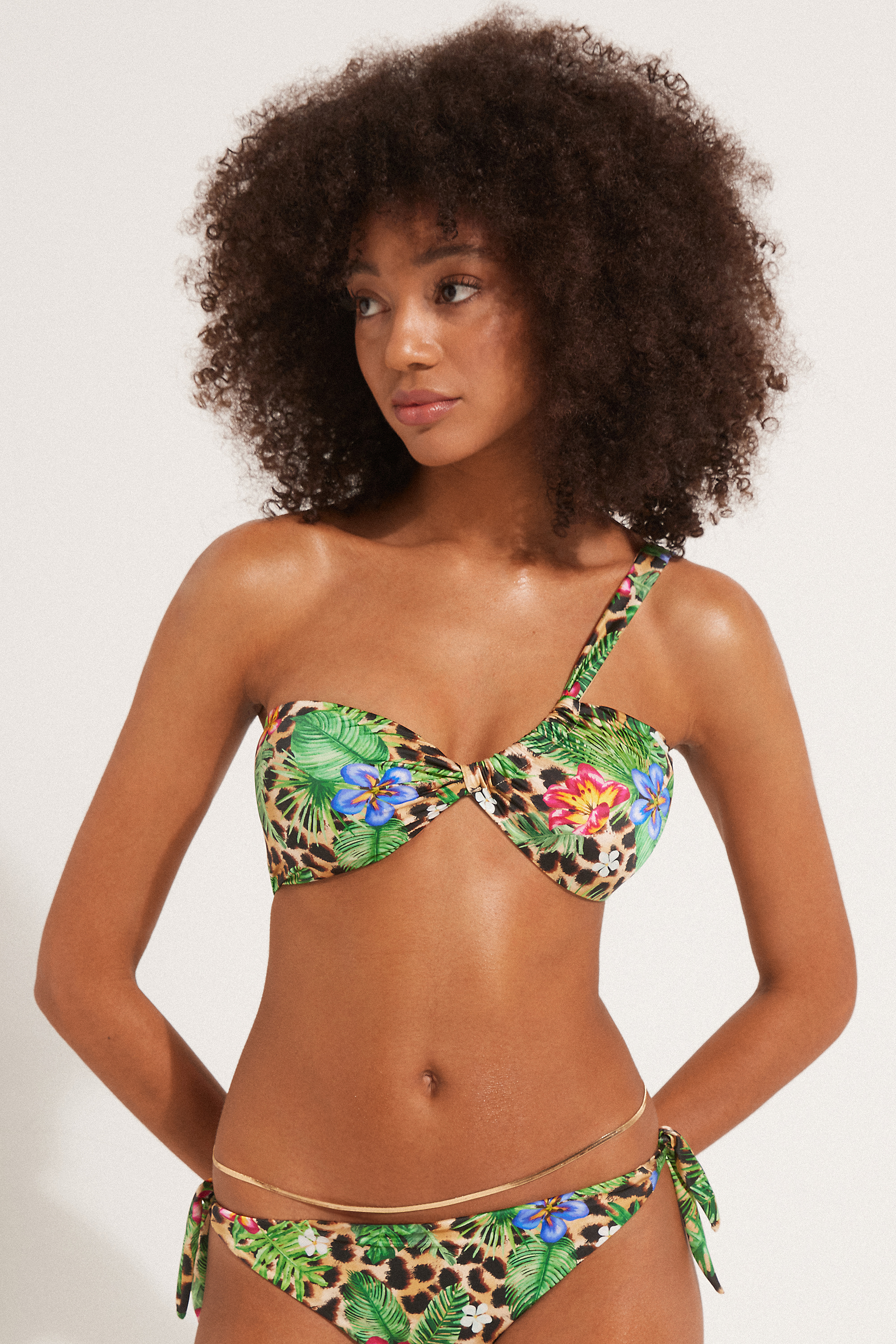 Wild Blossom One Shoulder Bikini Top