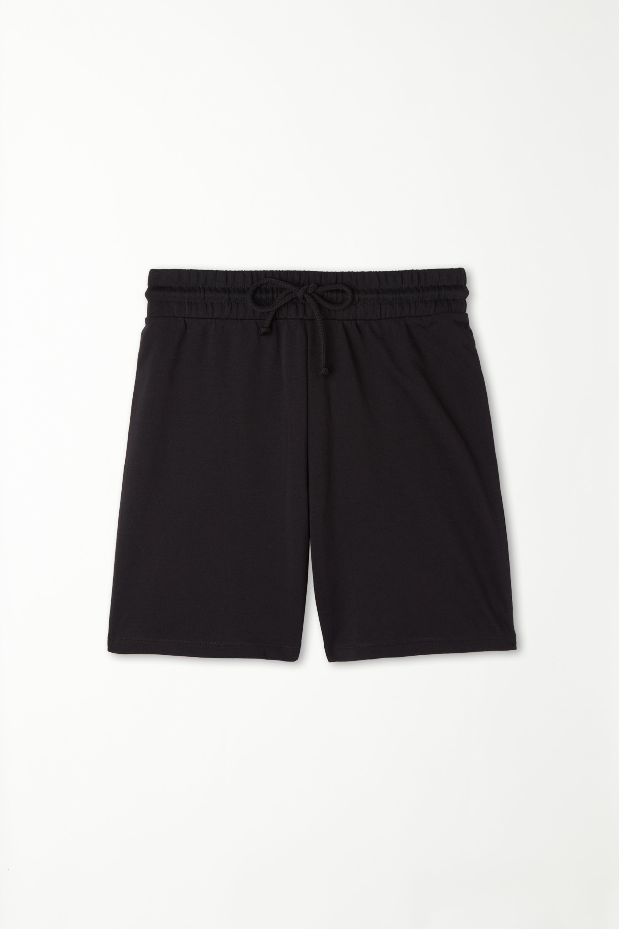 Cotton Fleece Bermuda Shorts with Drawstring