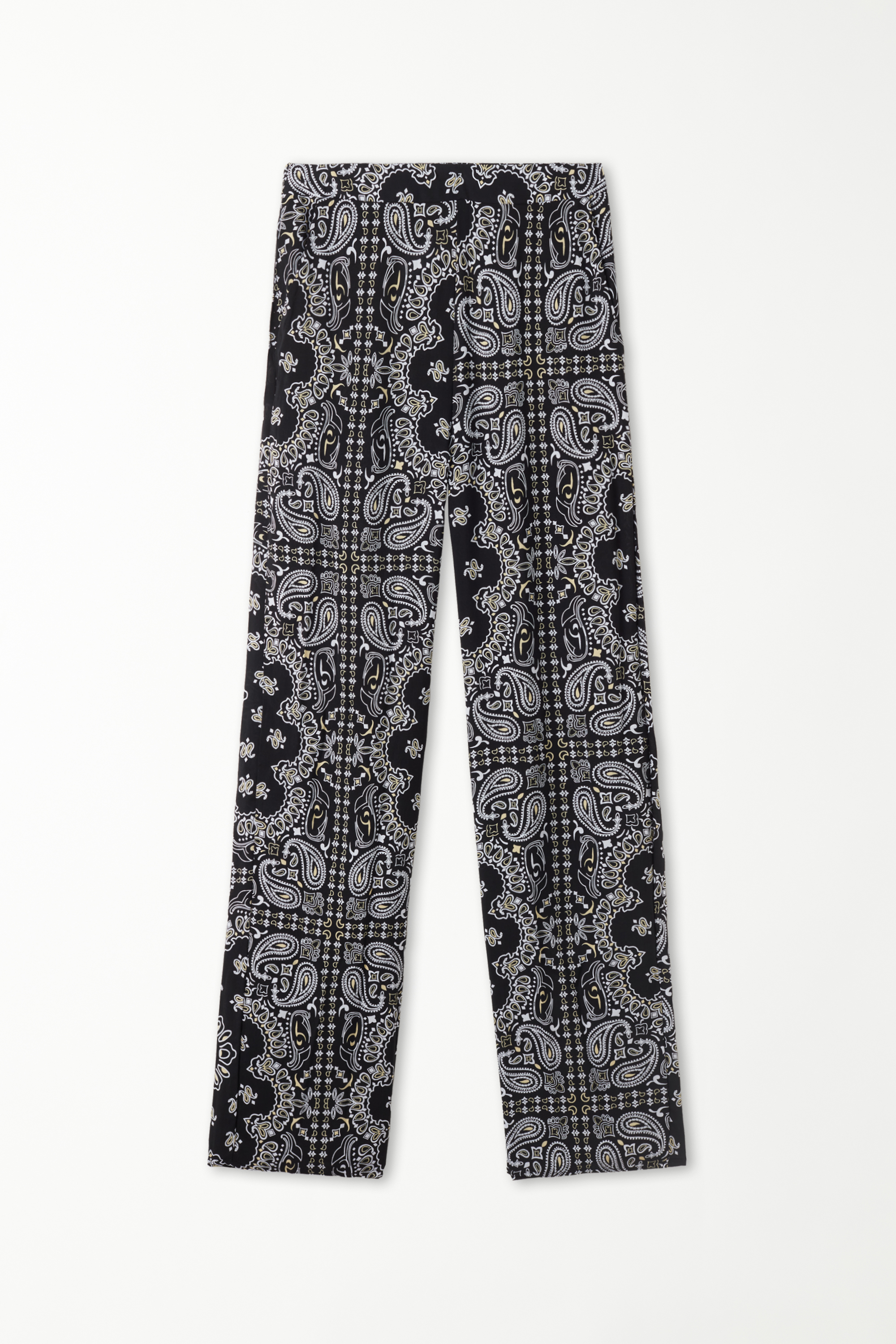 Viscose Canvas Straight-Cut Trousers