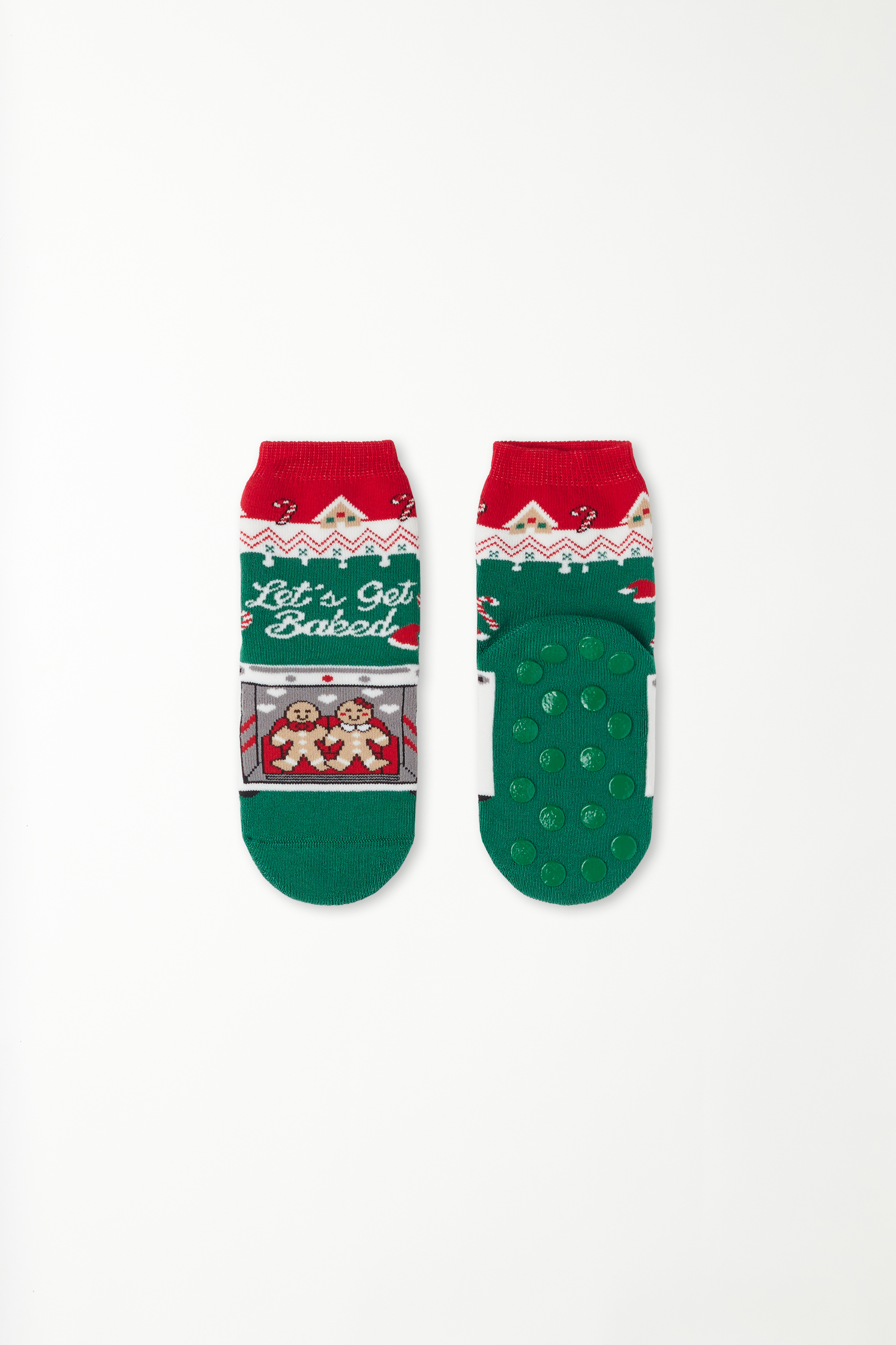 Παιδικές Unisex Κοντές Αντιολισθητικές Κάλτσες με Christmas Print