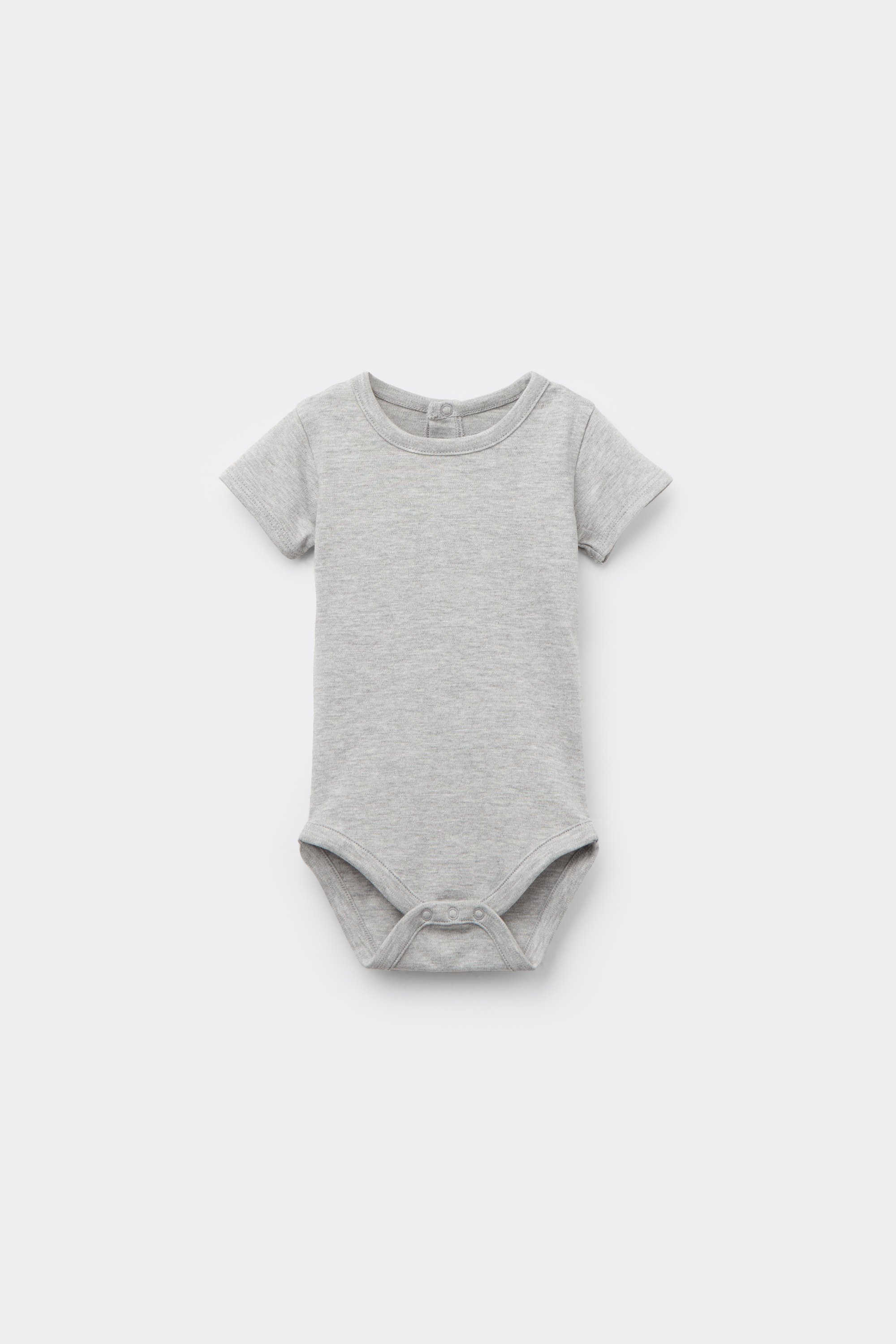 Baby Brushed Cotton Bodysuit with Short Sleeves