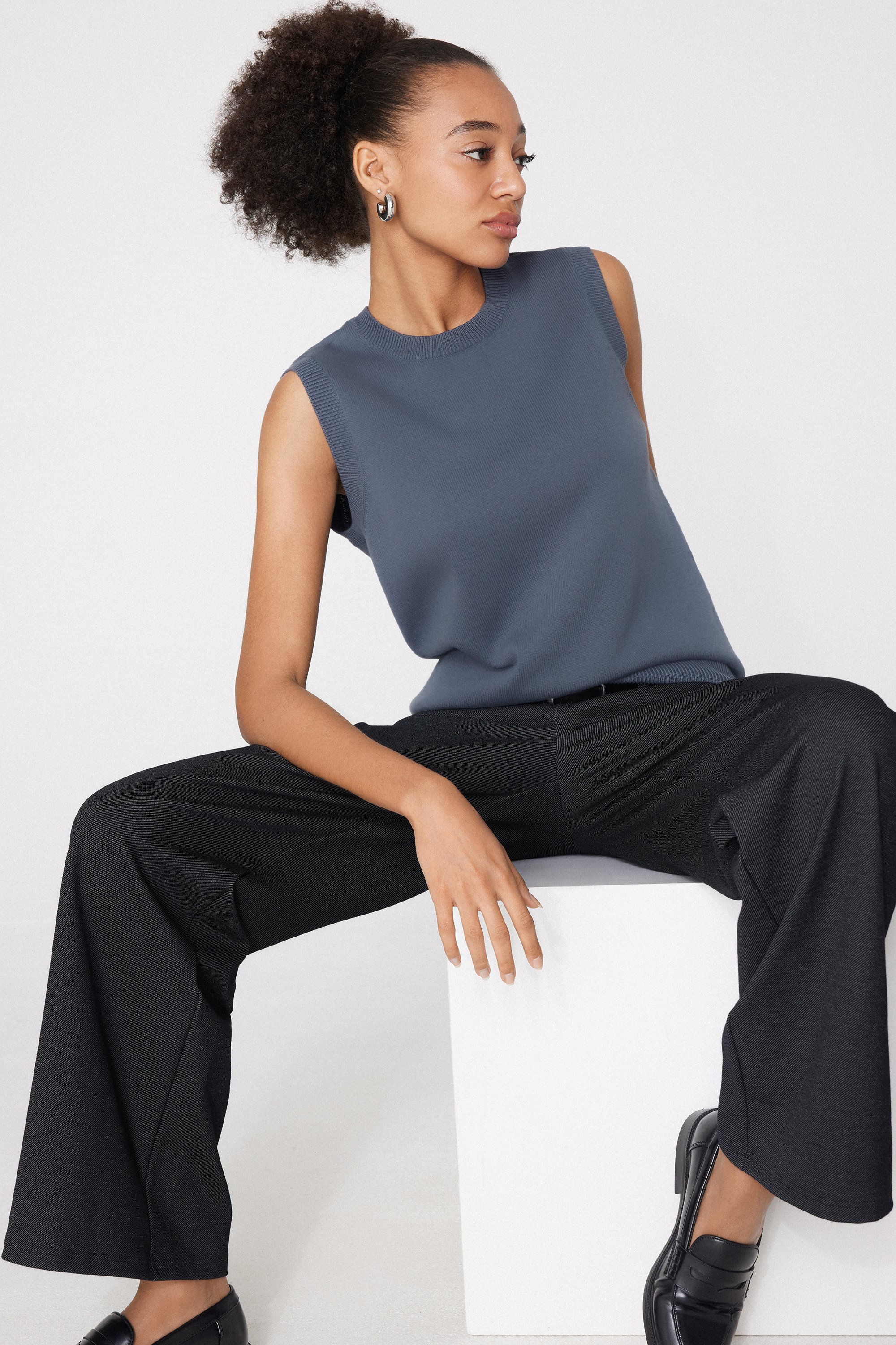 Gilet Cotone e Modal in Maglia Calata