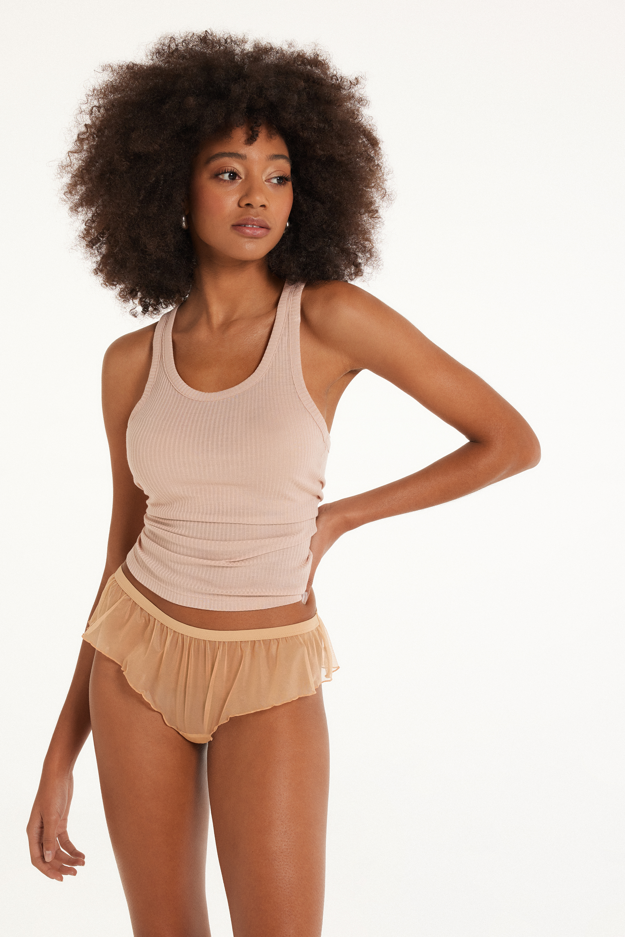 Rolled Hem Tulle French Knickers