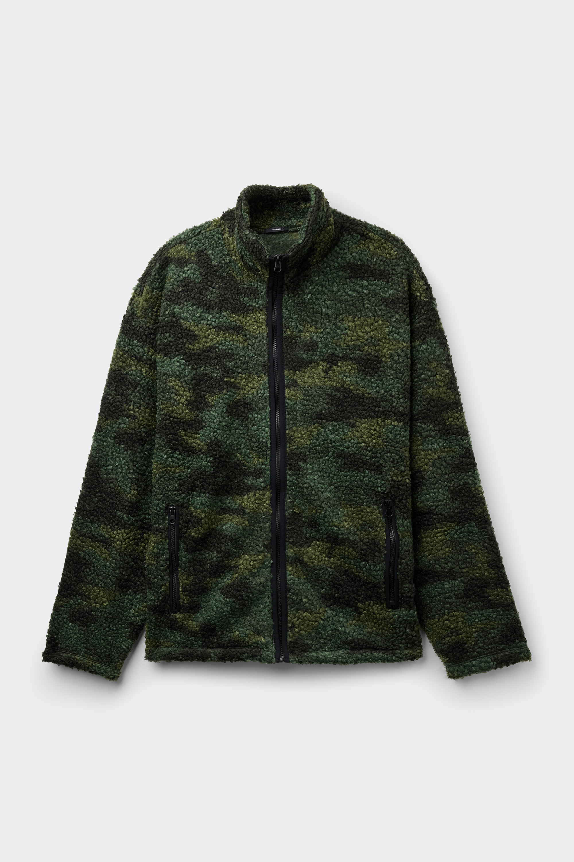 Giacca in Pile con Zip e Tasche Teddy