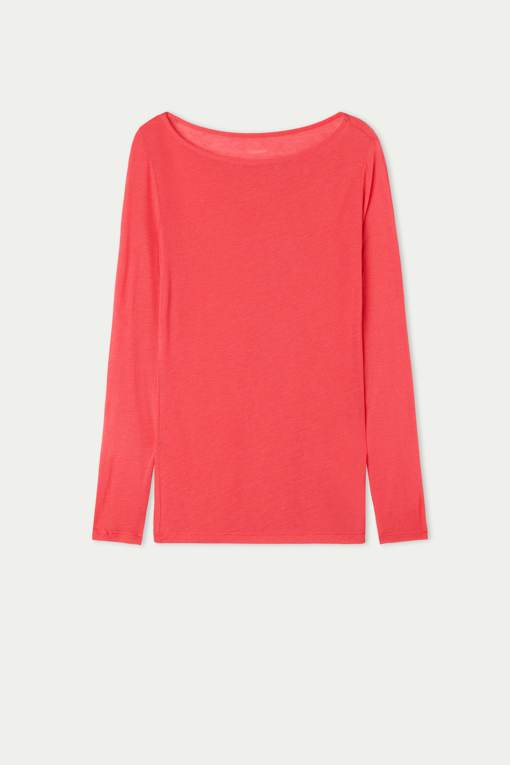 Viscose and Merino Wool Boat Neck Top
