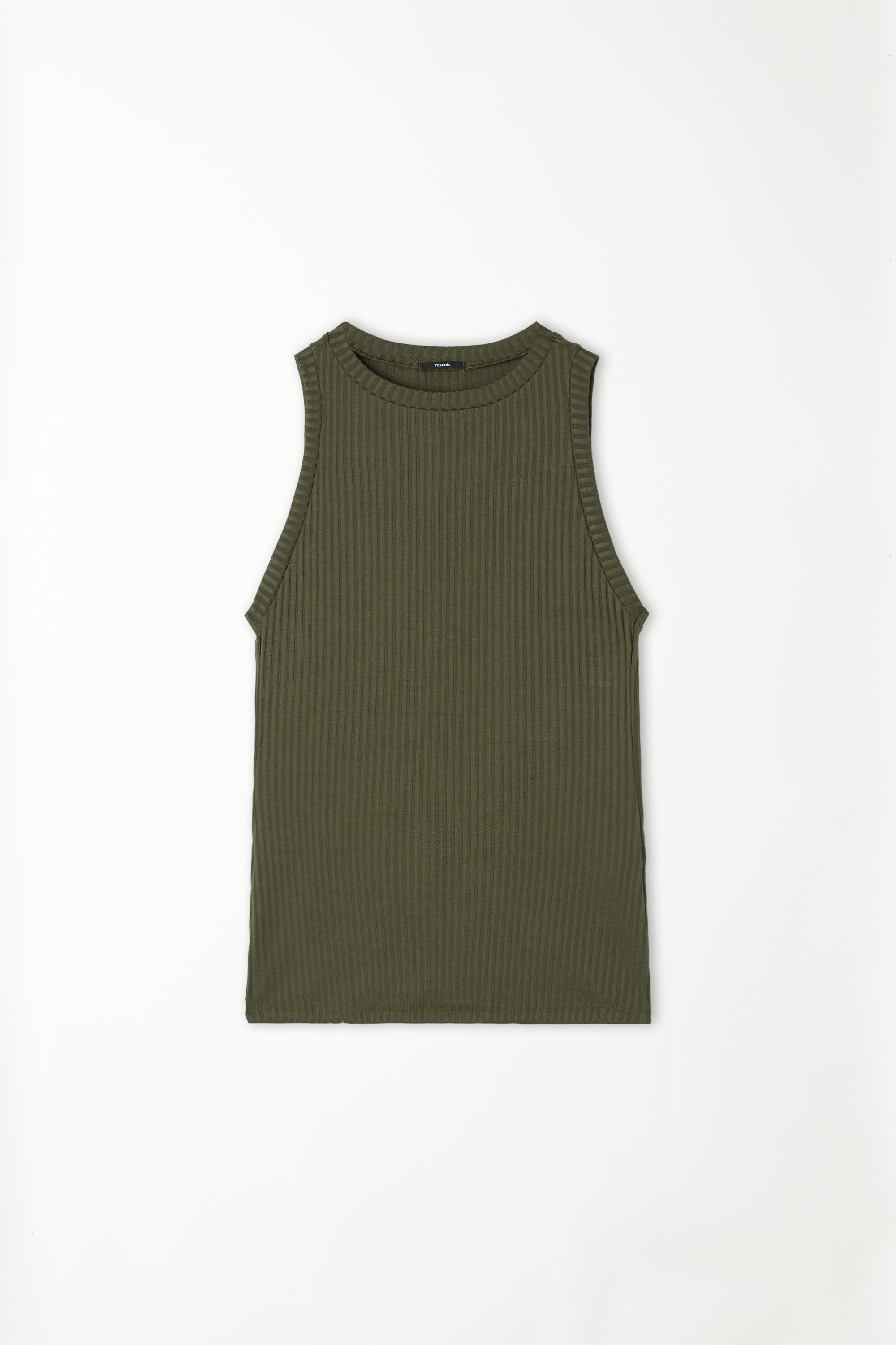 Ribbed Vest Top with Wide Shoulder Straps