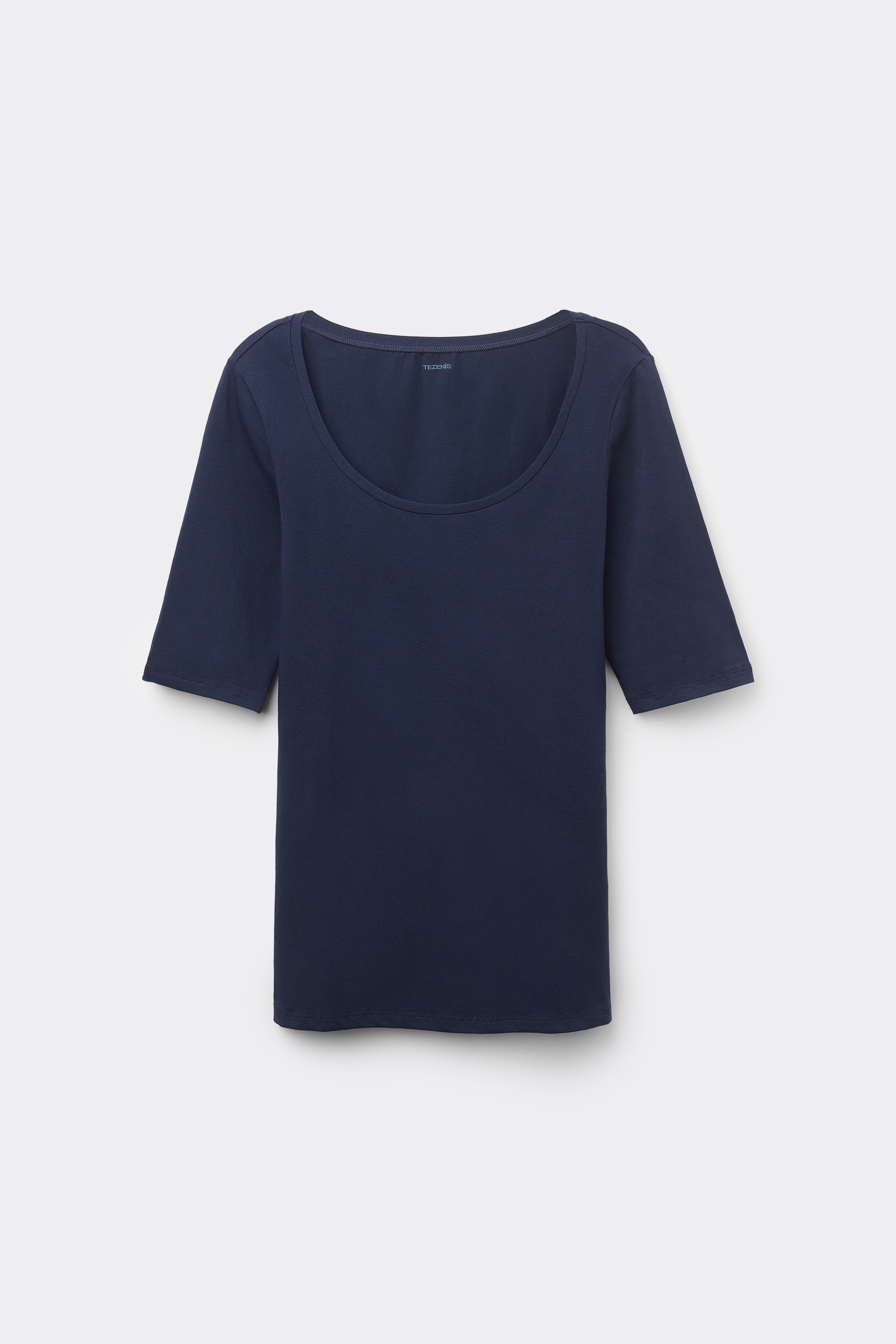 Short-Sleeve Scoop-Neck Top in Cotton