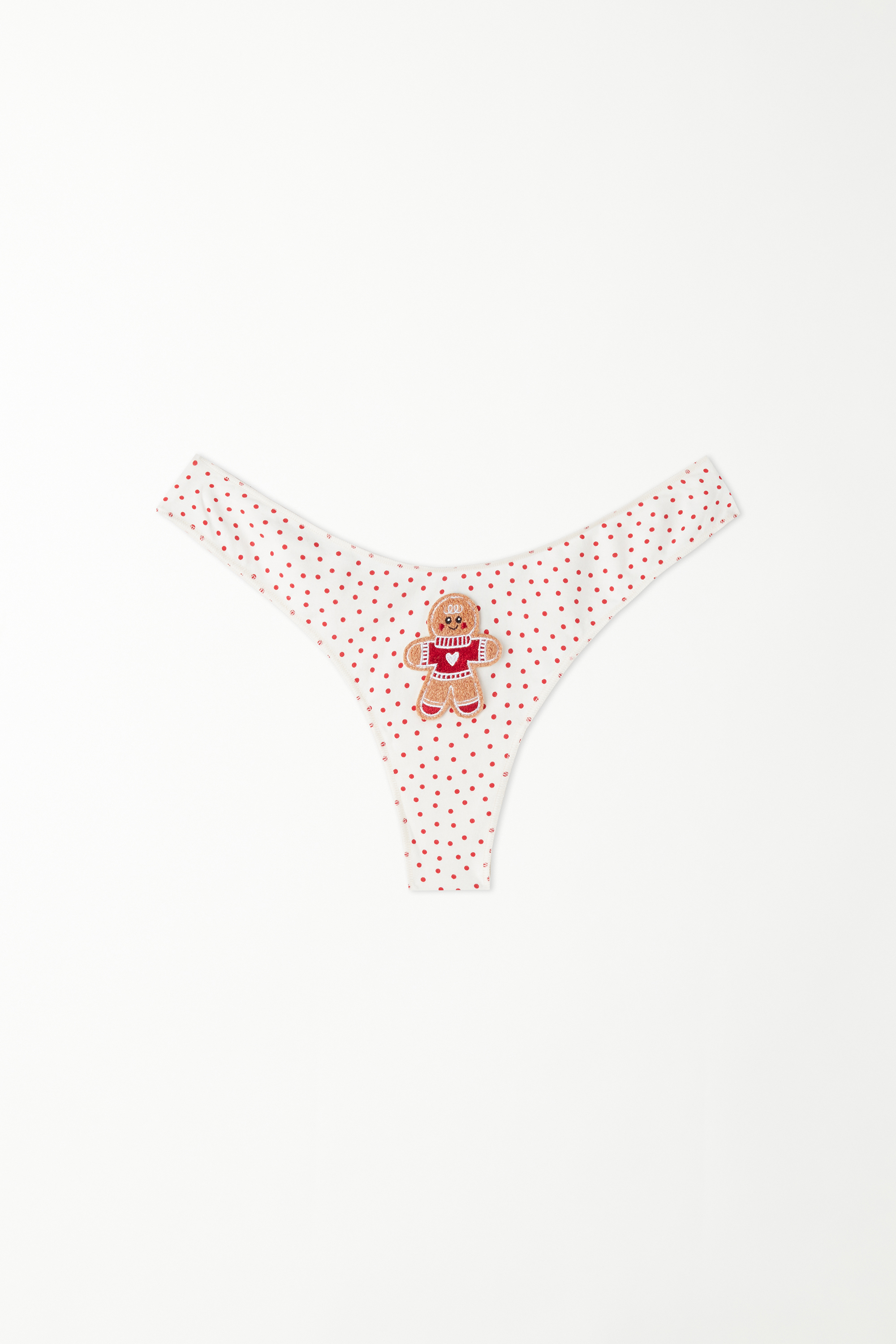 Cotton Brazilian Briefs with Gingerbread Man Patch