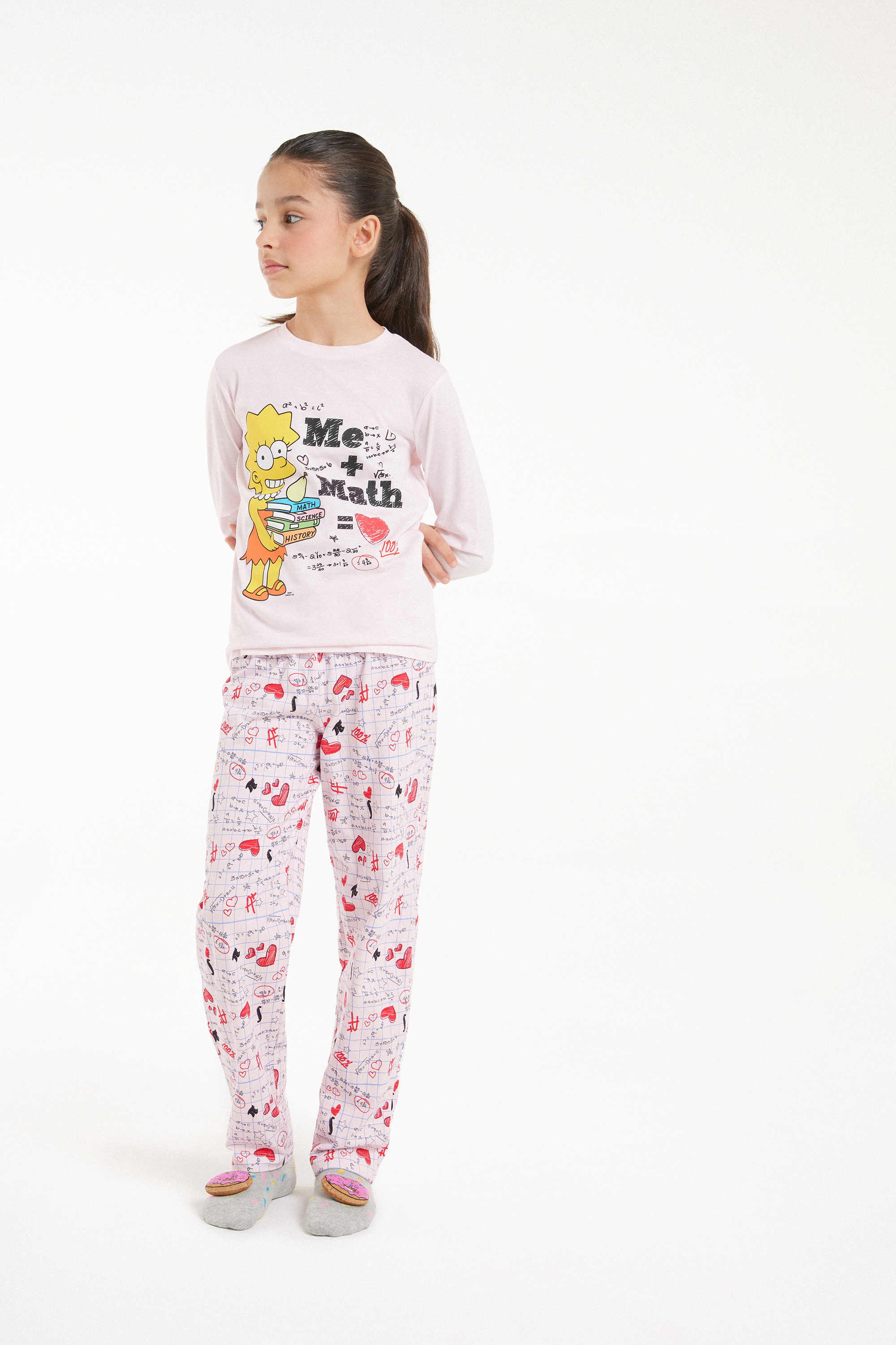 Langer Pyjama mit „The Simpsons“-Print
