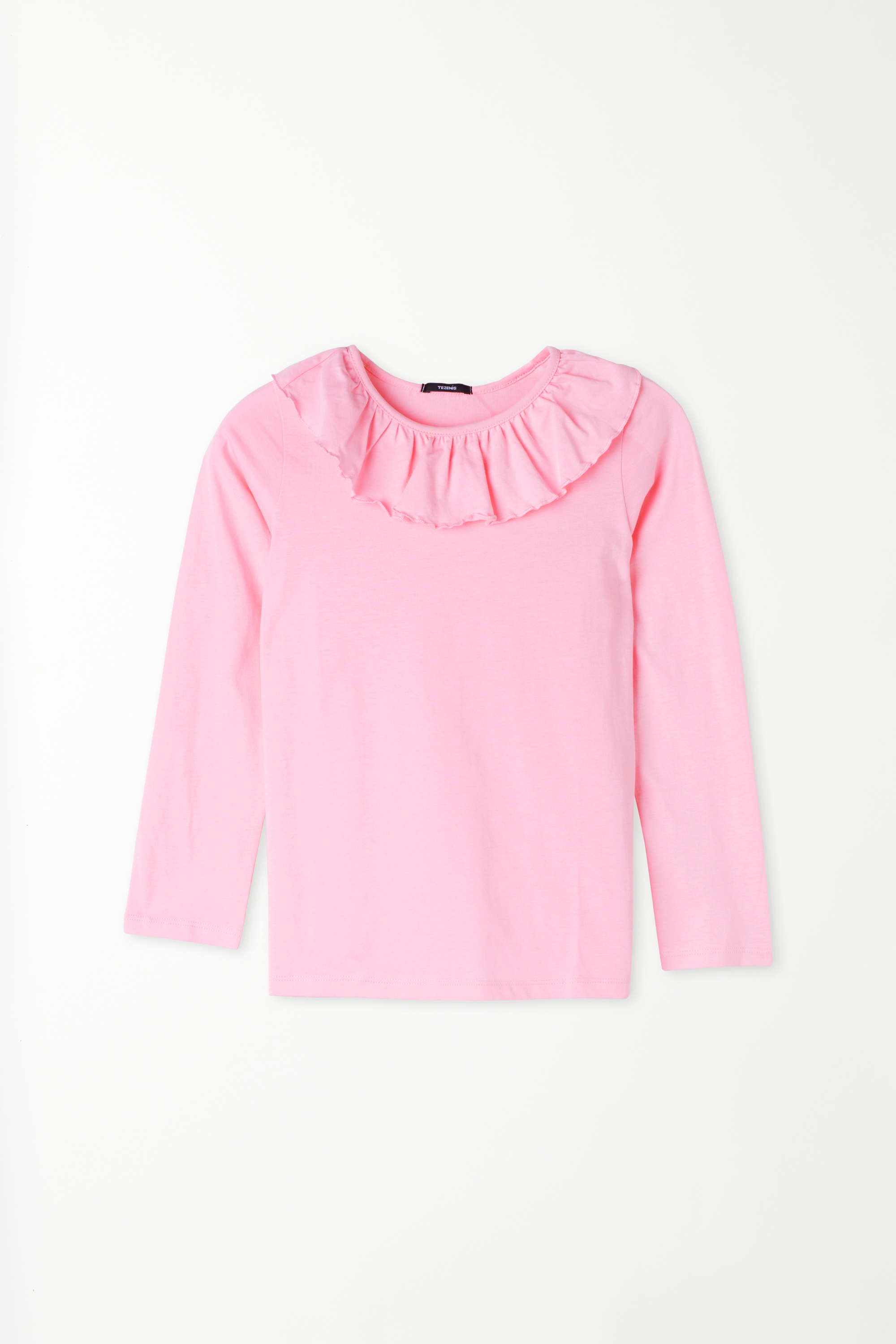 Camiseta de Manga Larga con Volante para Niña