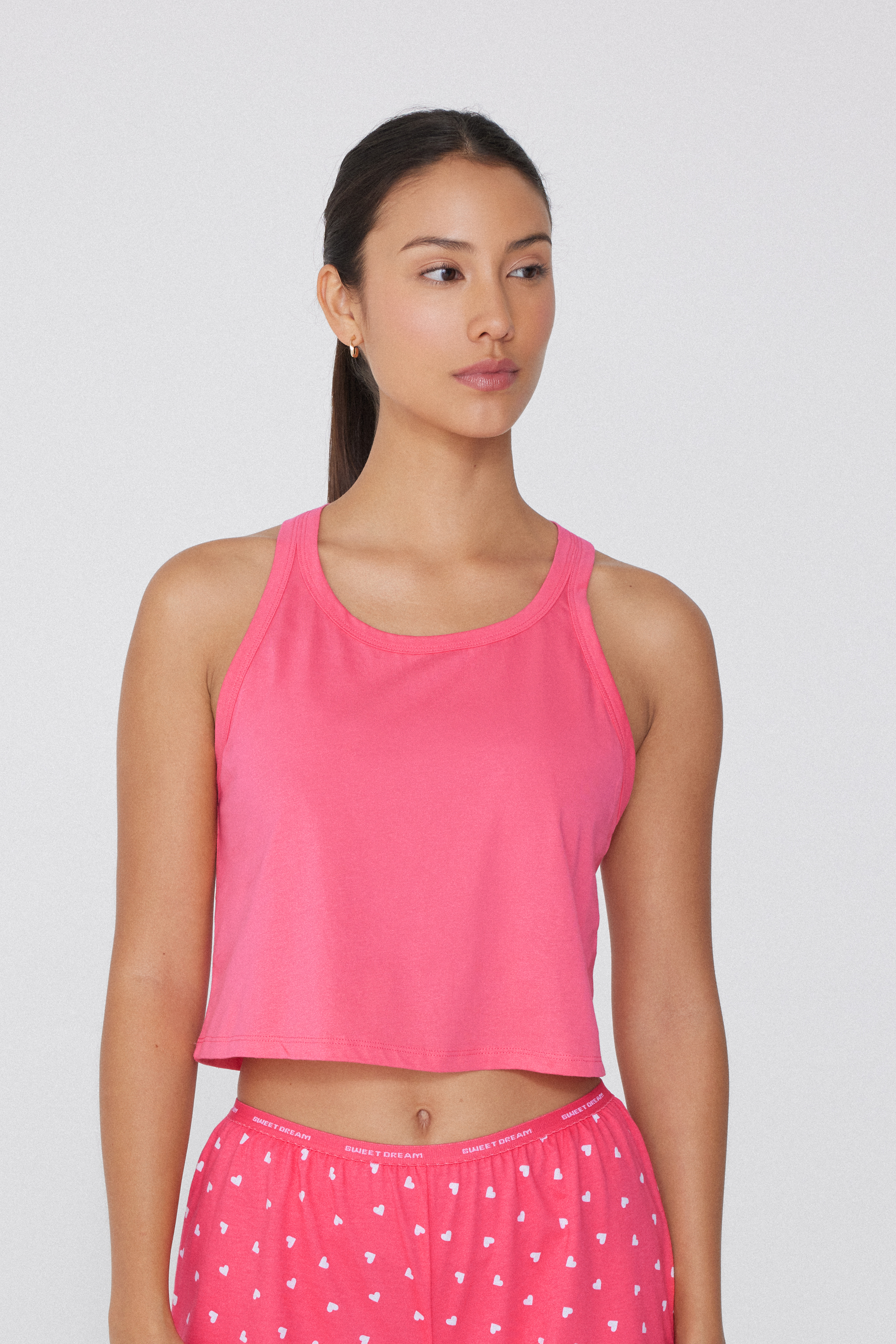 Cropped Cotton Tank Top