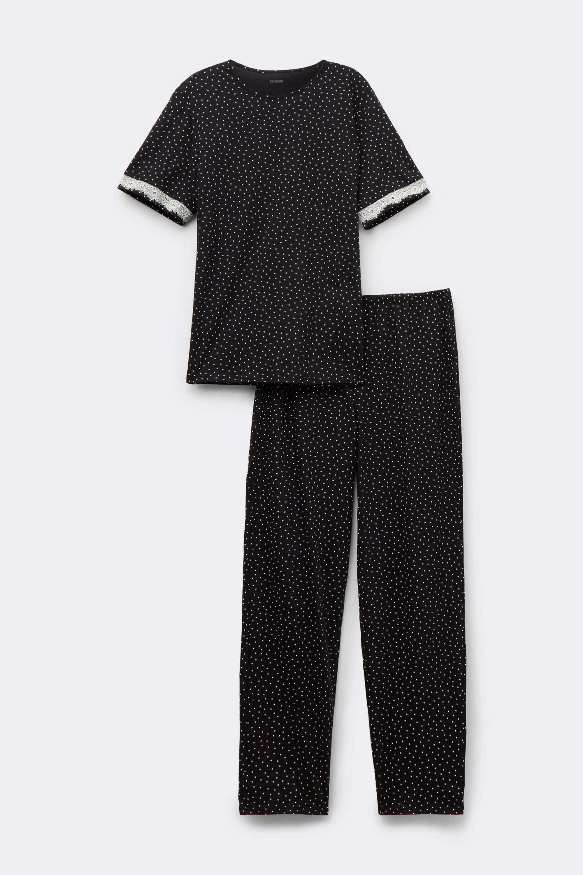 Pijama Manga Corta Algodón Microlunares