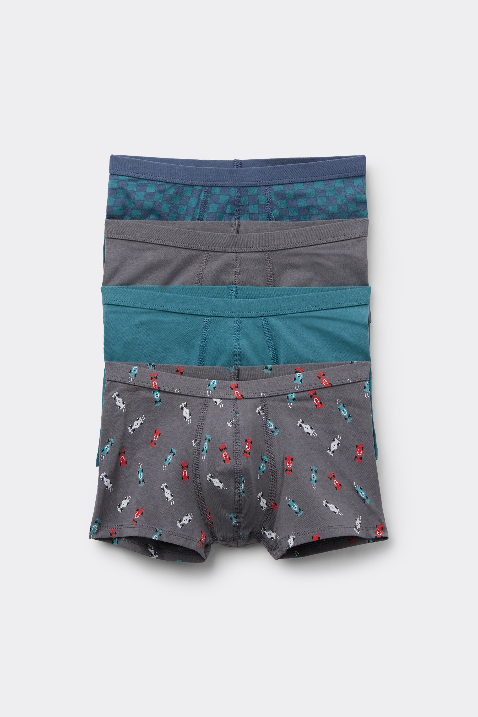 4 Pairs of Boys' Printed Cotton Boxers