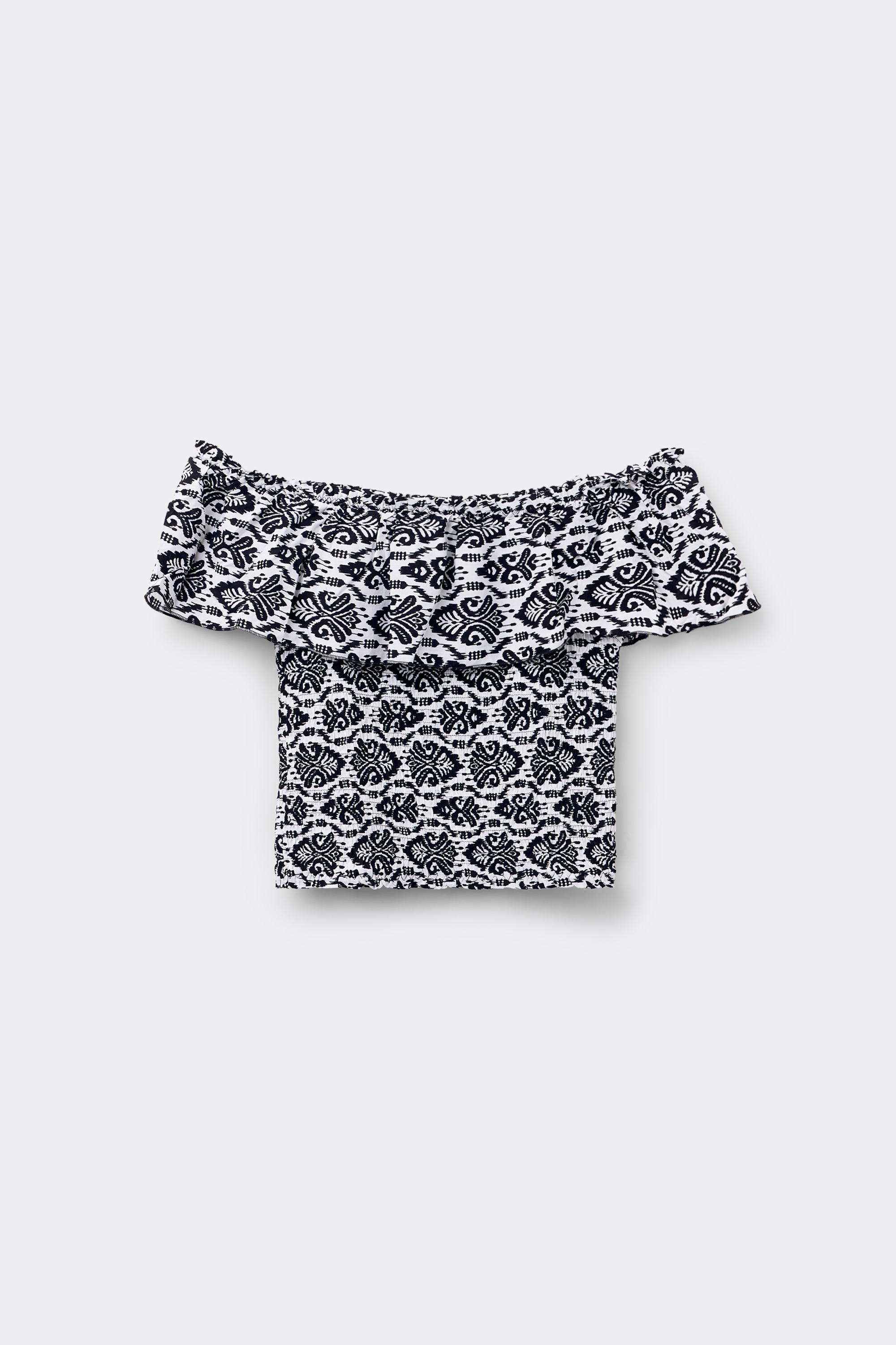TOP BANDEAU STITCH SMOCKING CANVAS VISCOSE
