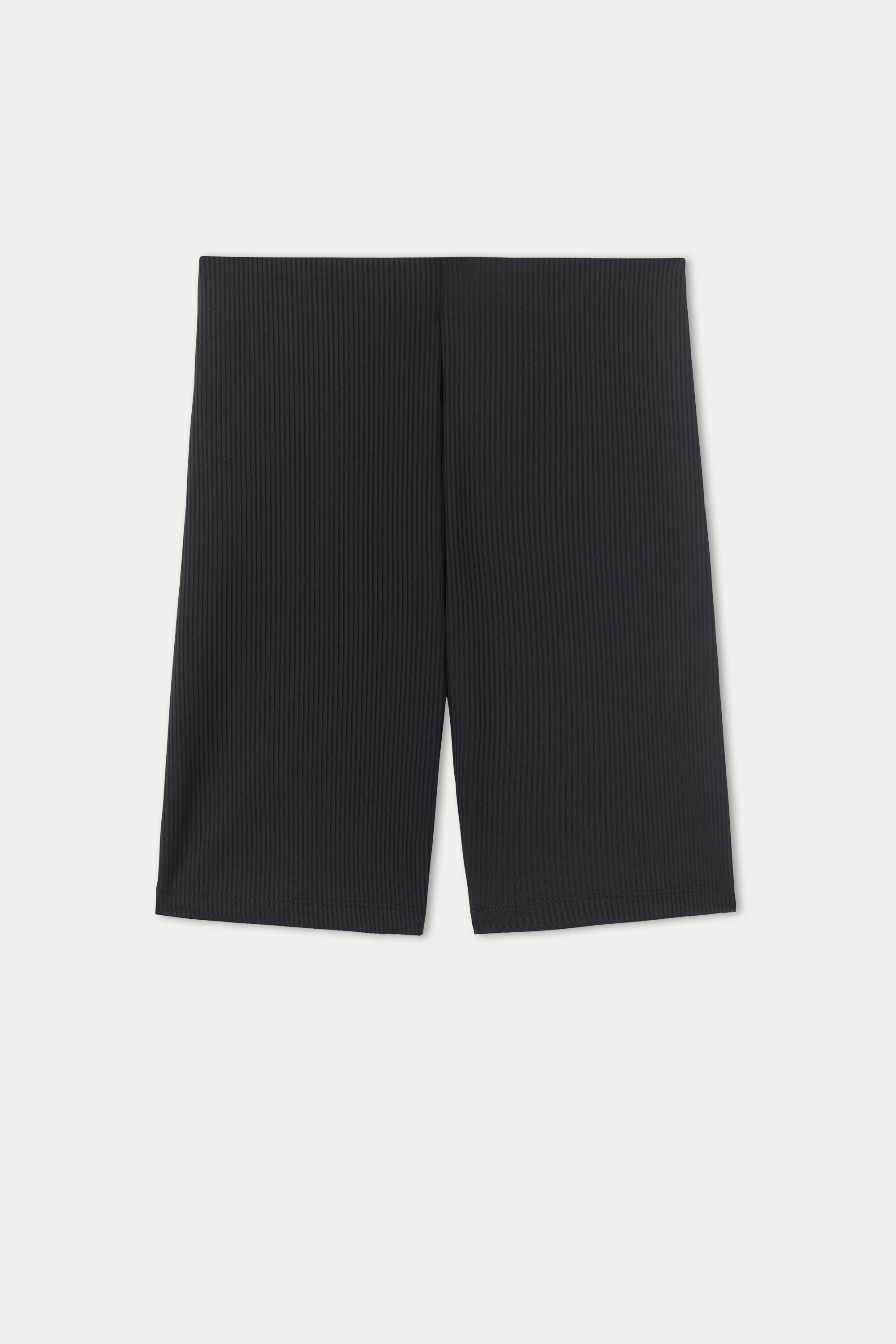 High-Waist Ribbed Microfibre Cycling Shorts