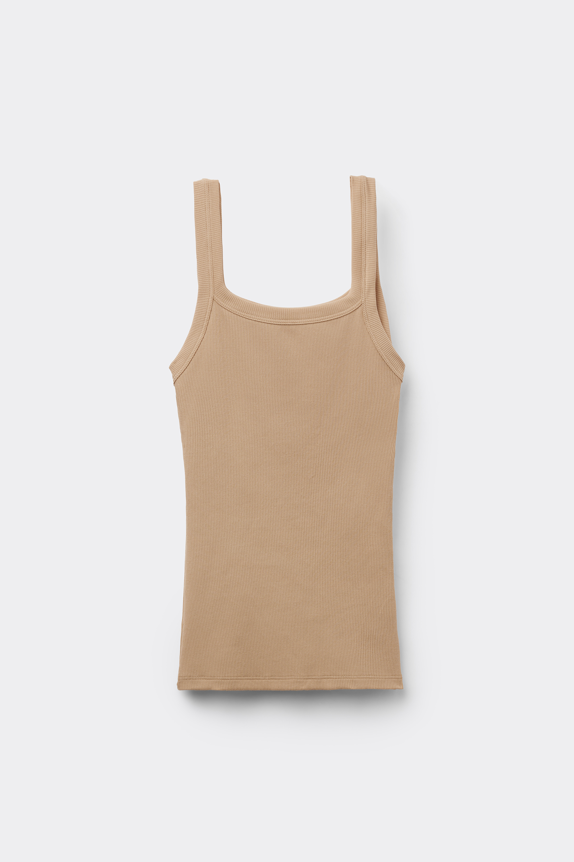 Square Neck Ribbed Cotton Camisole - Tank Tops - Women | Tezenis