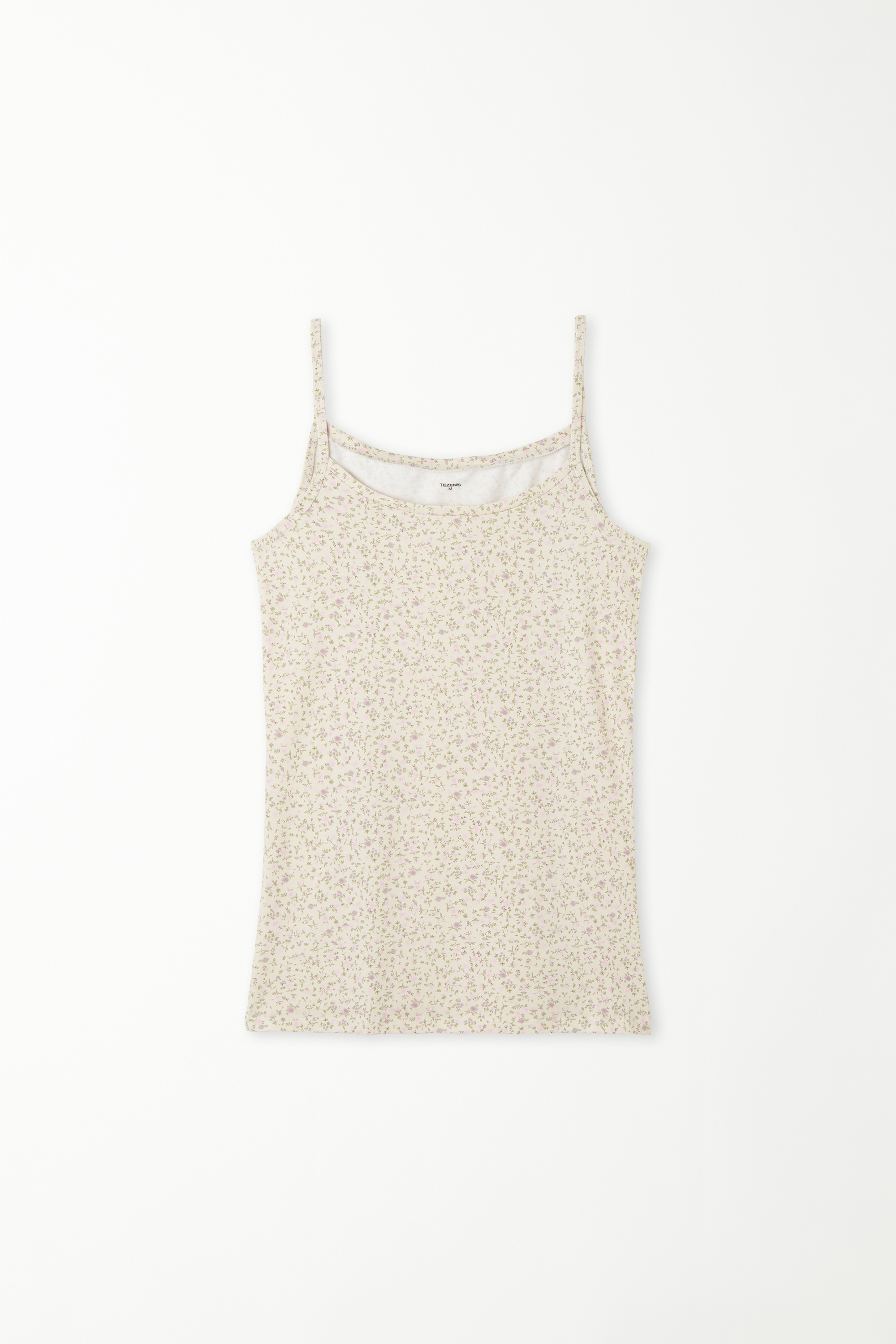 Round Neck Tank Top in Stretch Cotton