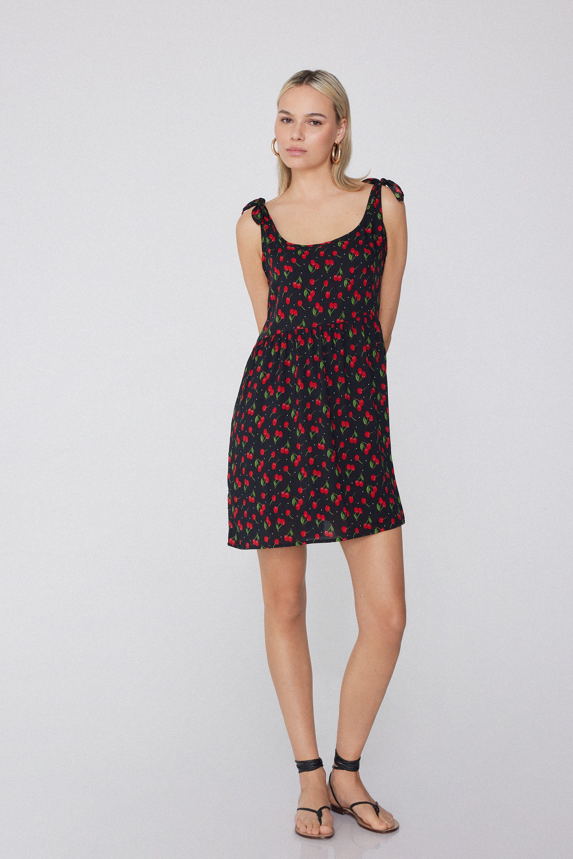 Vestito Corto con Nodi Tela Viscosa