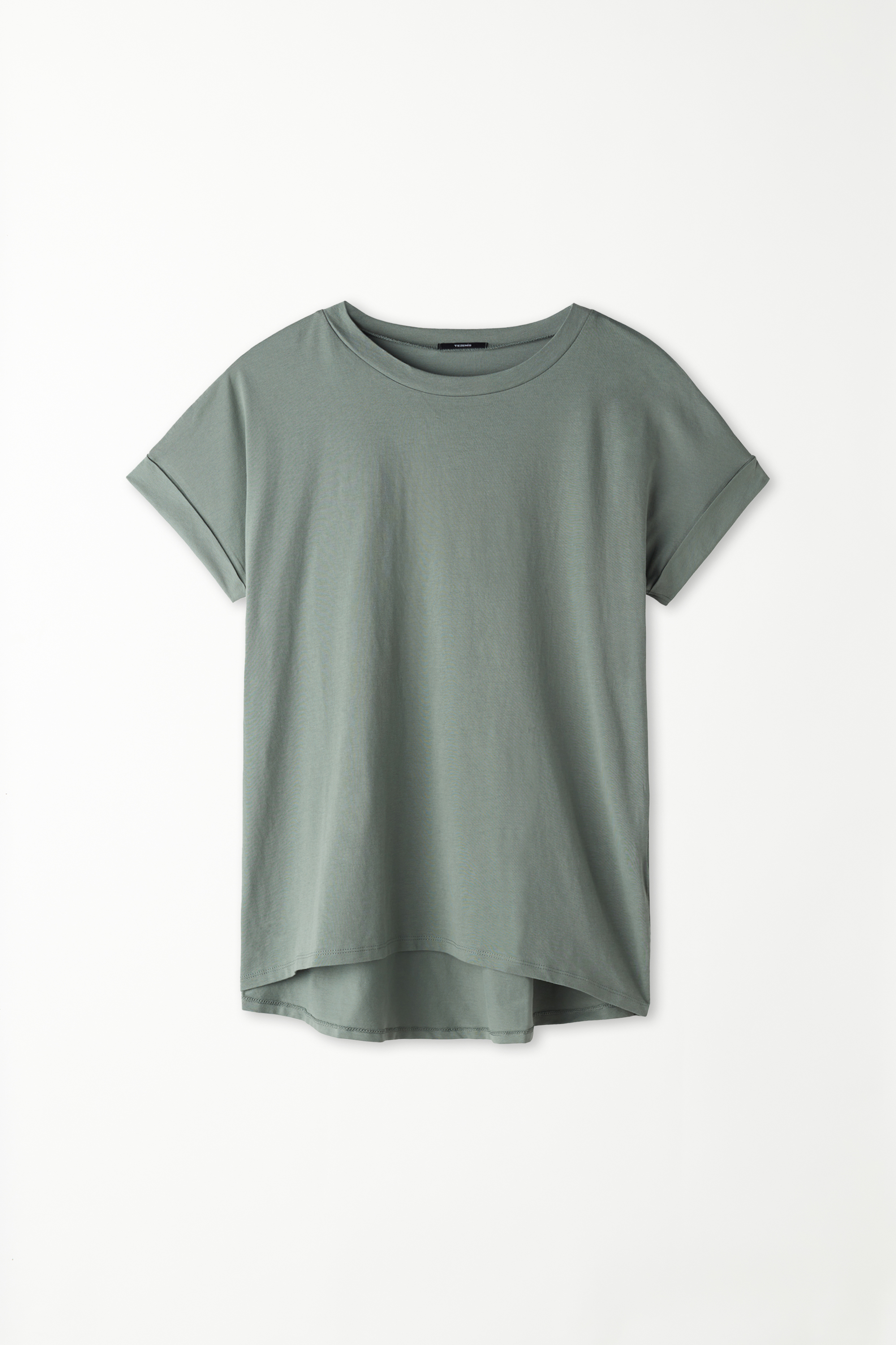 Cotton T-Shirt with Kimono Turn-Up